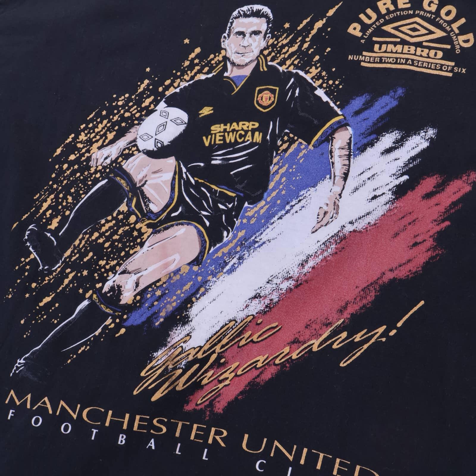 Manchester United Cantona #7 1994/96 Gallic Wizardy'' Graphic T-Shirt - XL
