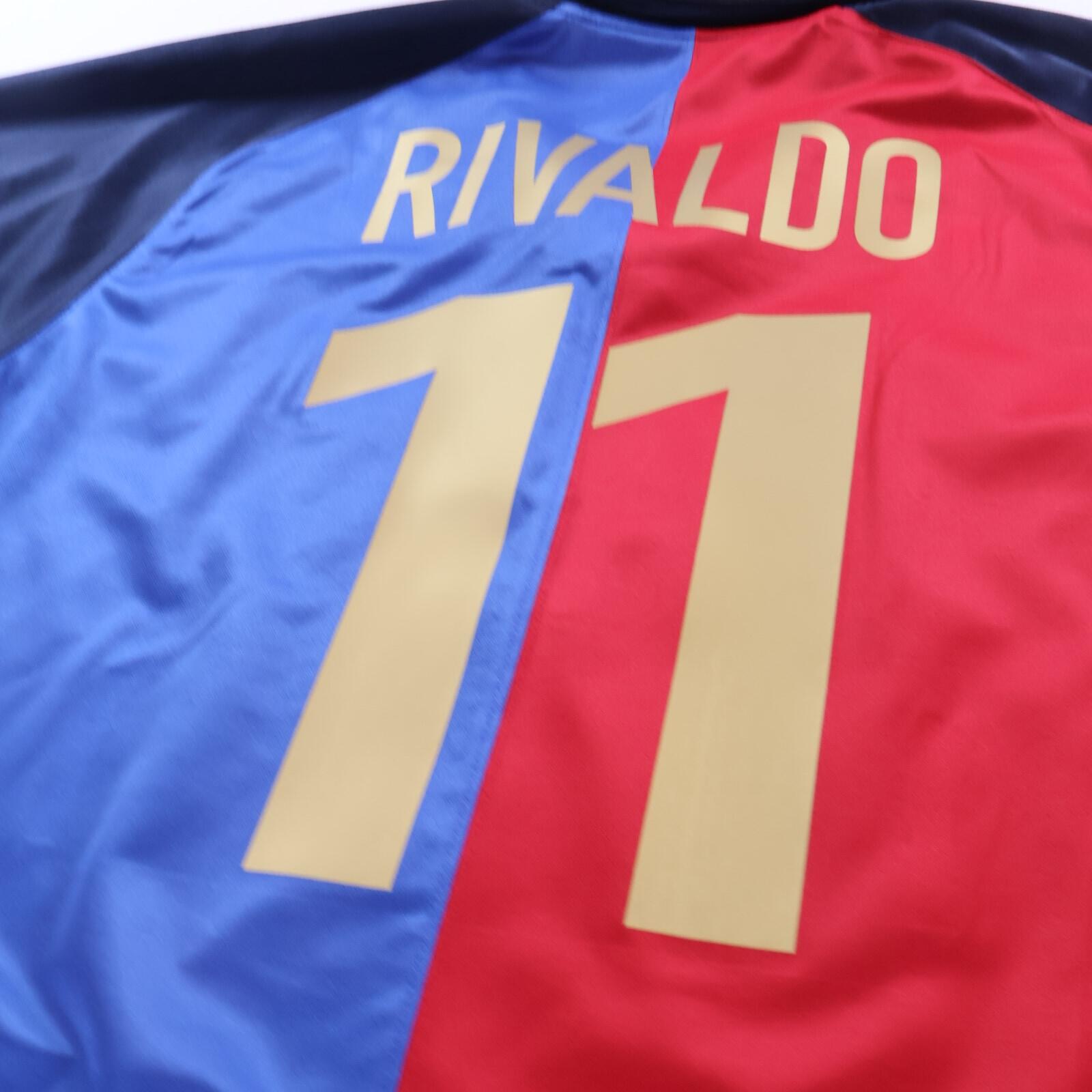 *MINT* Barcelona Rivaldo #11 1999/00 Home Shirt - XL