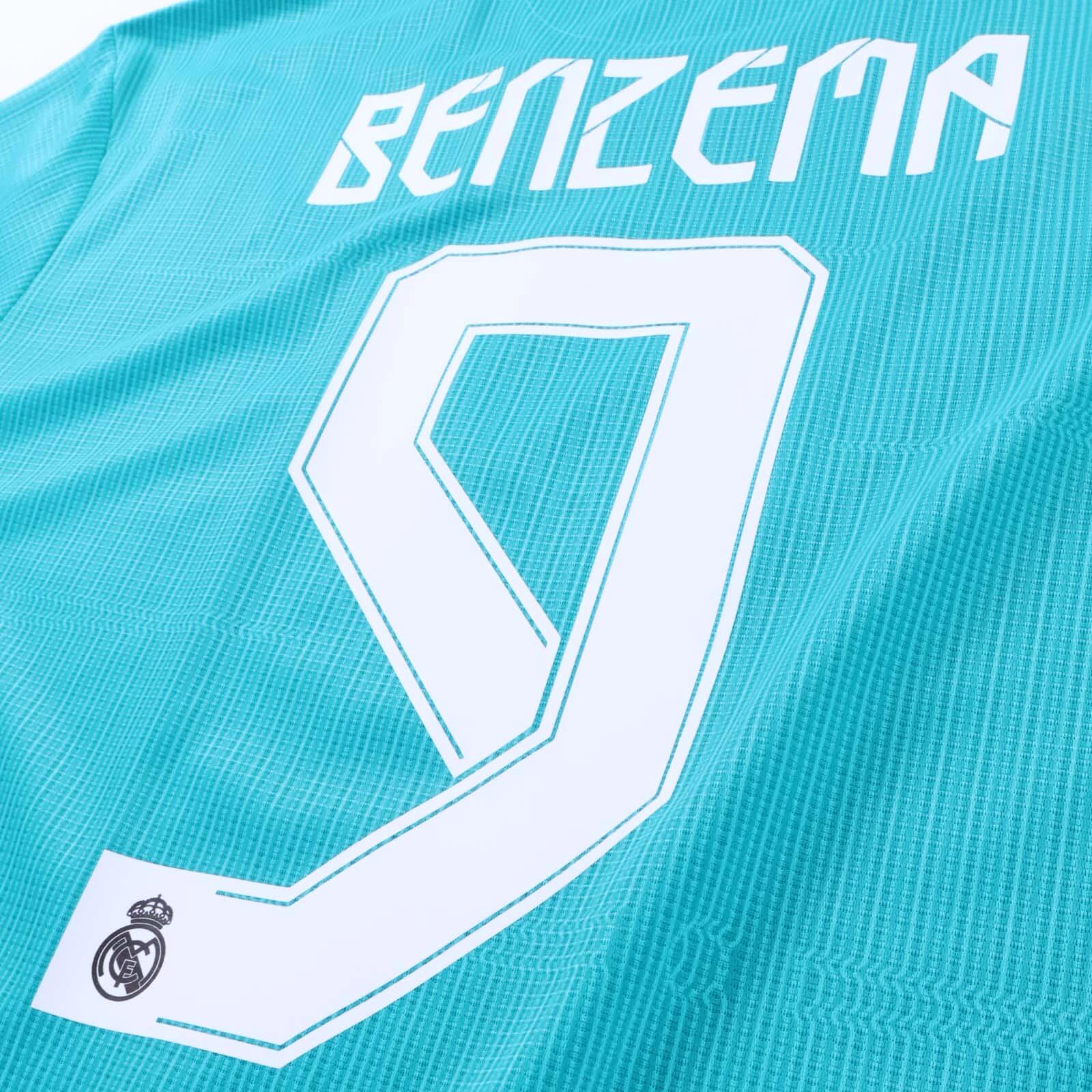 *MINT* Real Madrid Benzema #9 2021/22 Third Shirt - Player Issue - XL