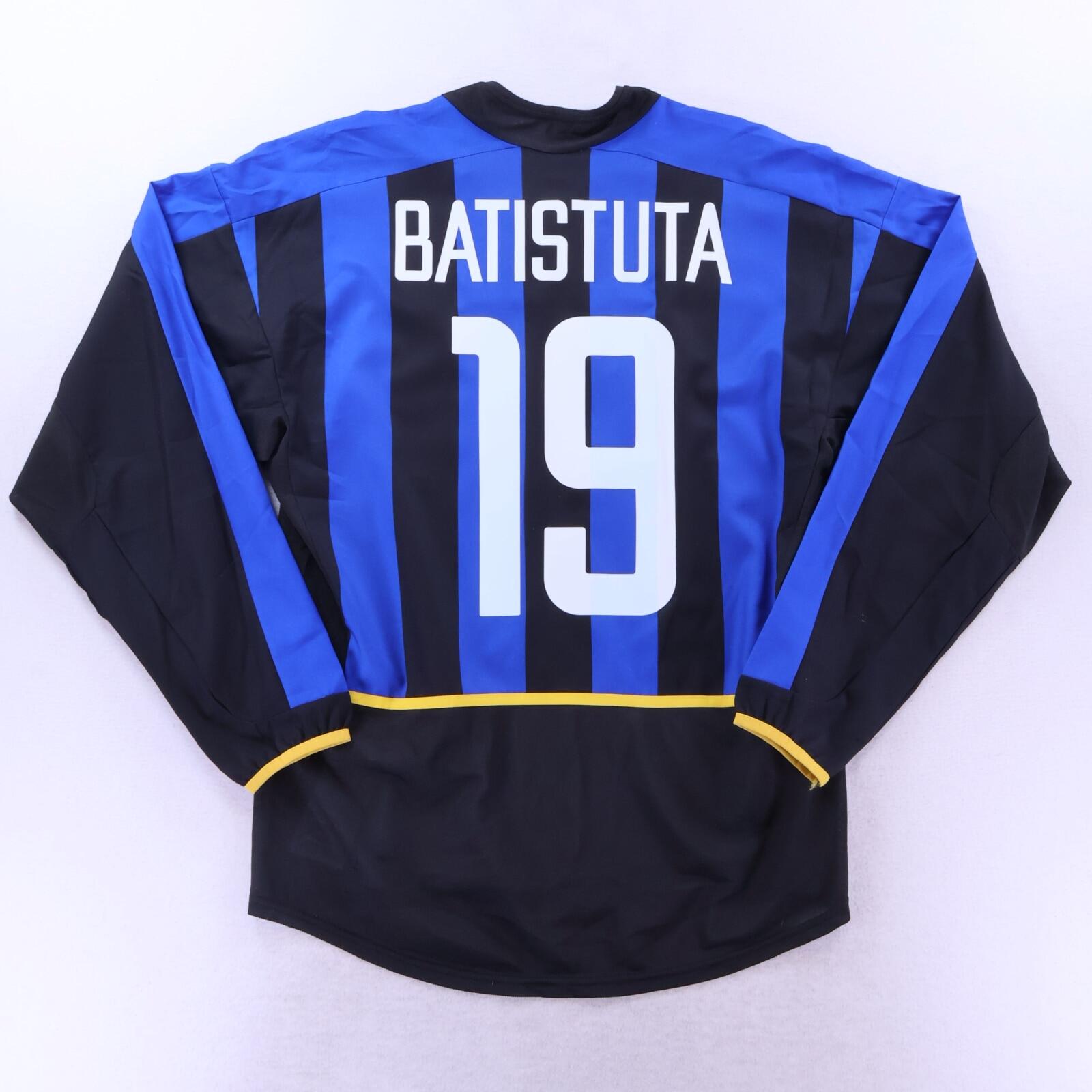 Inter Milan Batistuta #19 2002/03 Home Shirt - Long Sleeve - M