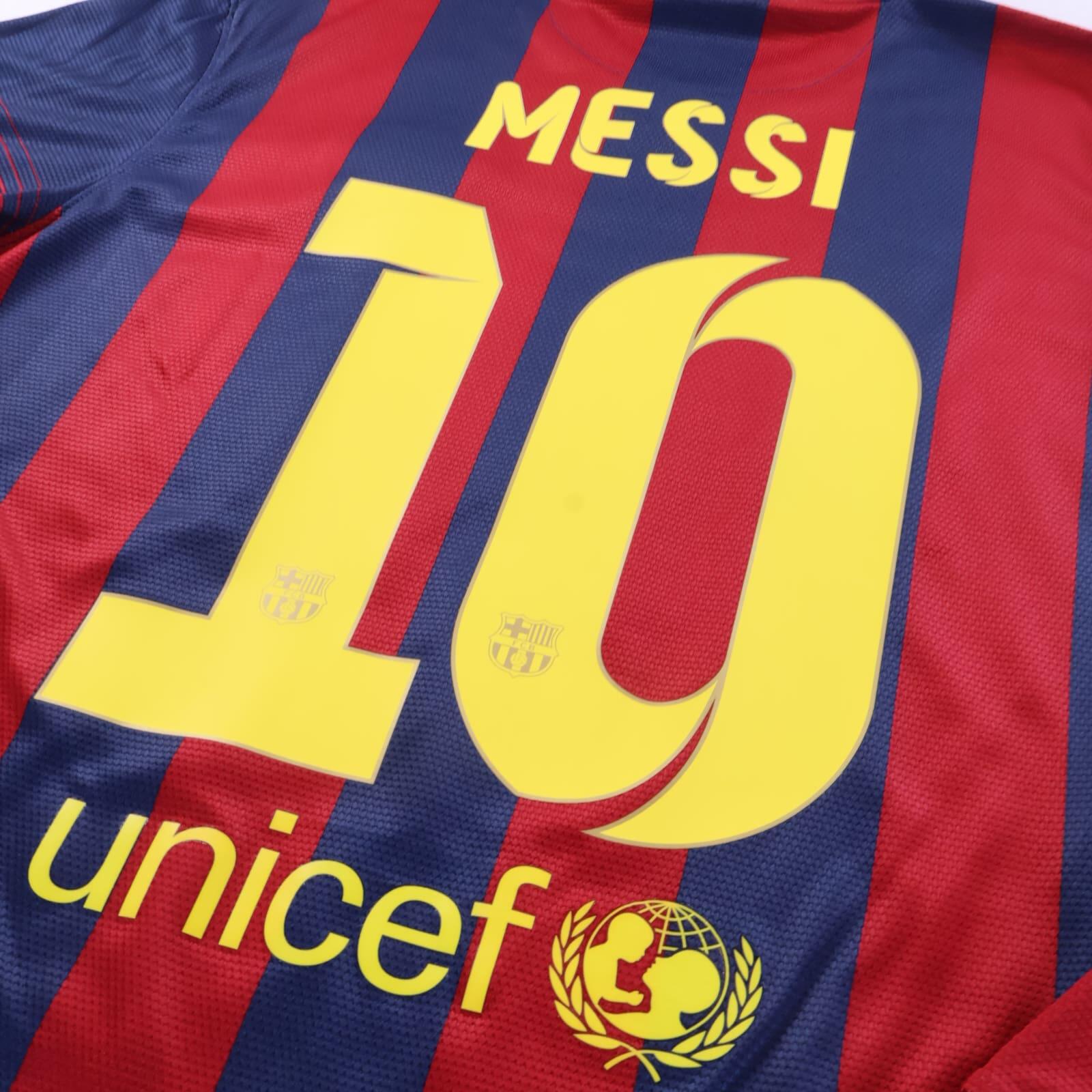 Barcelona Messi #10 2013/14 Home Shirt - Long Sleeve - M