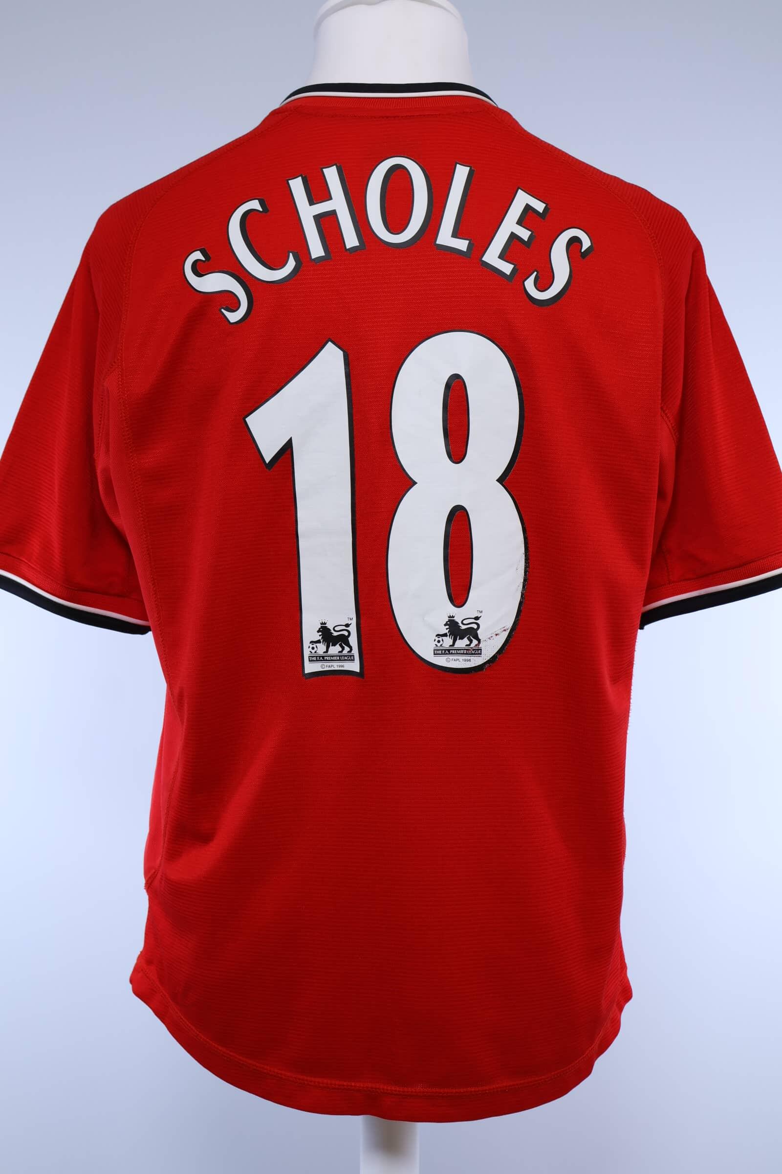 Manchester United 2000/02 Scholes #18 Home Shirt - MAuthentic Original Football Shirt