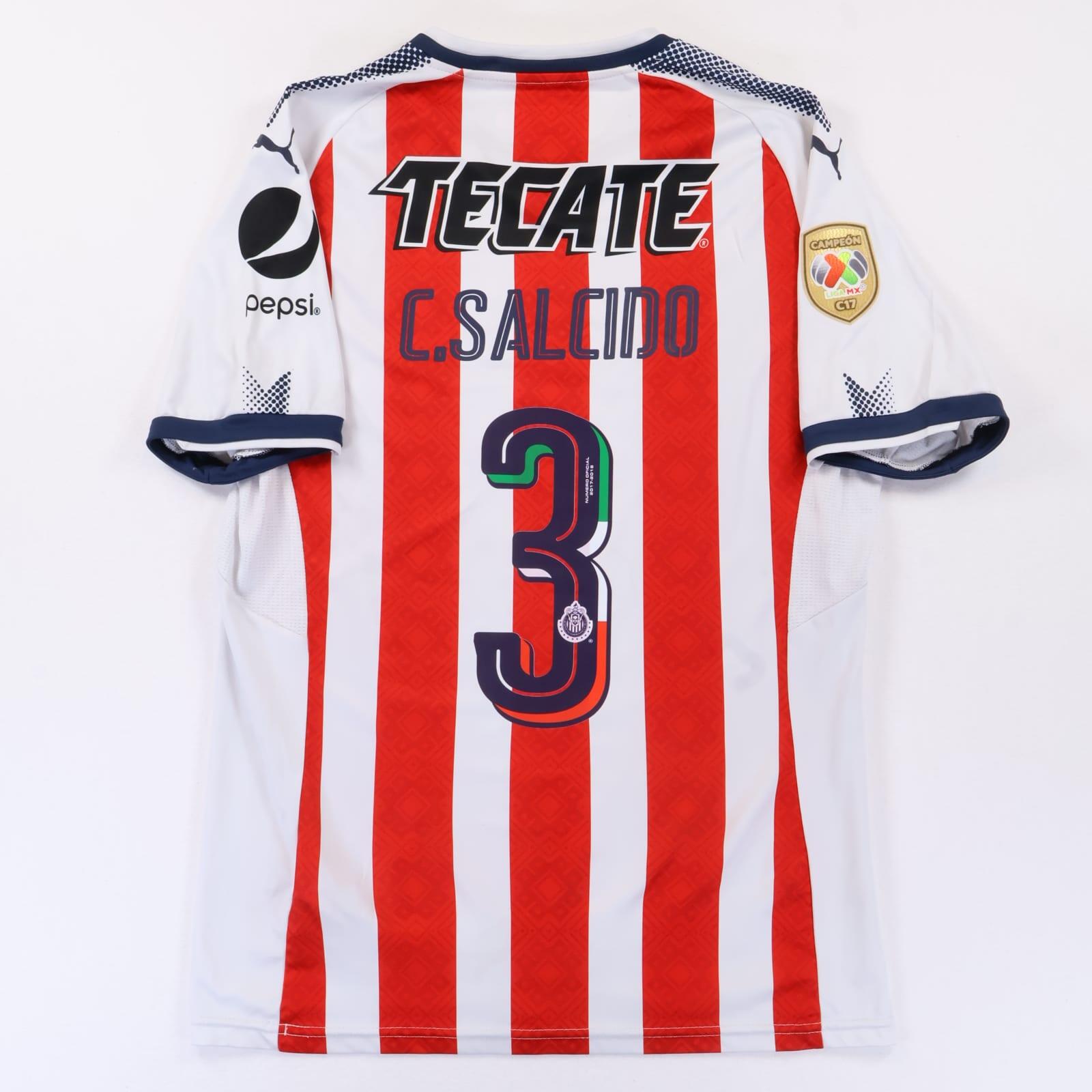 Club Deportivo Guadalajara C.Salcido #3 2017/18 Home Shirt - L- FRONT
