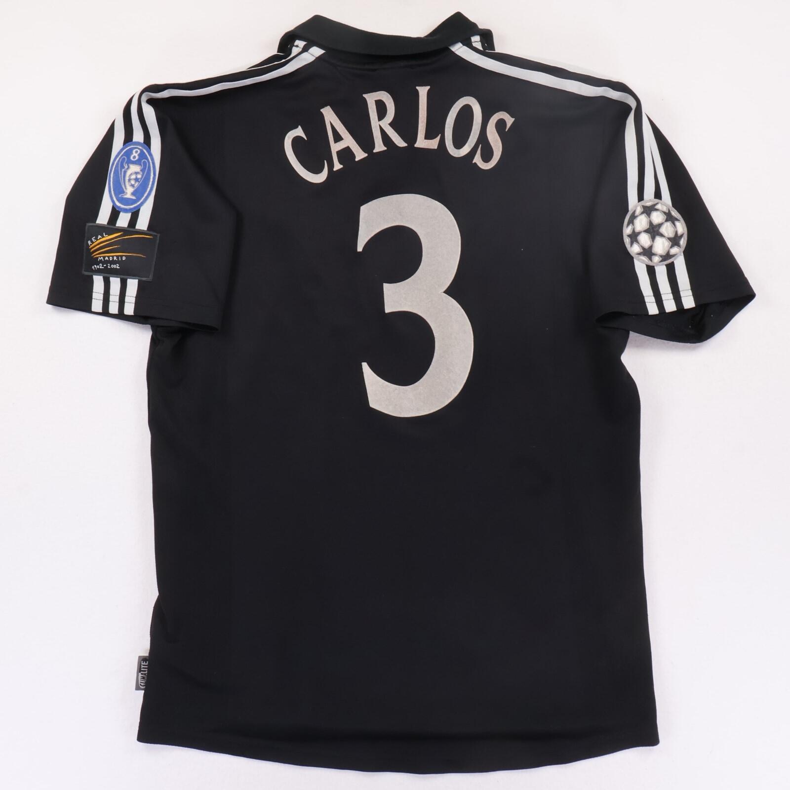 Real Madrid Carlos #3 2001/02 Away Shirt - M- FRONT