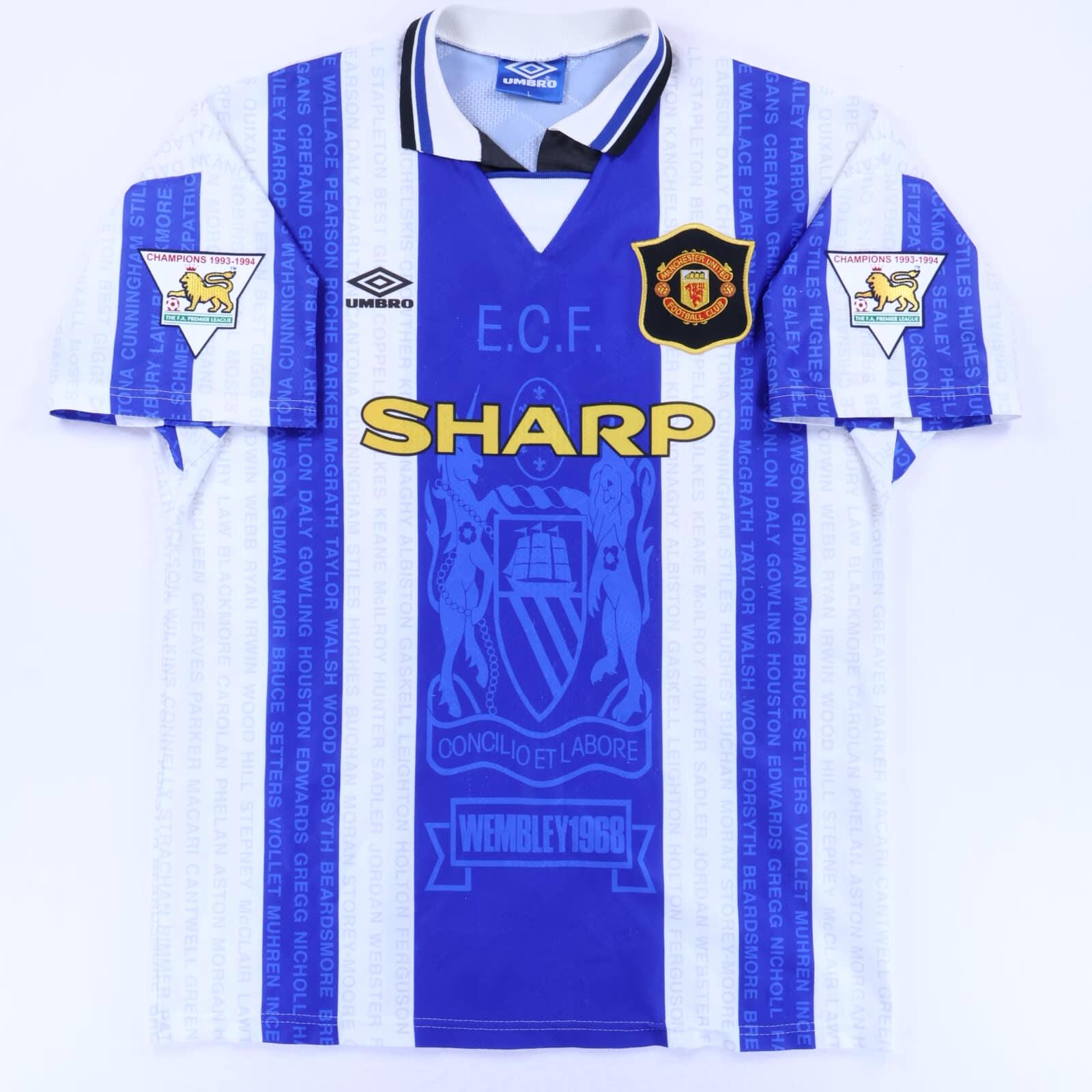 Manchester United Beckham #24 1994/96 Third Shirt - L- BACK