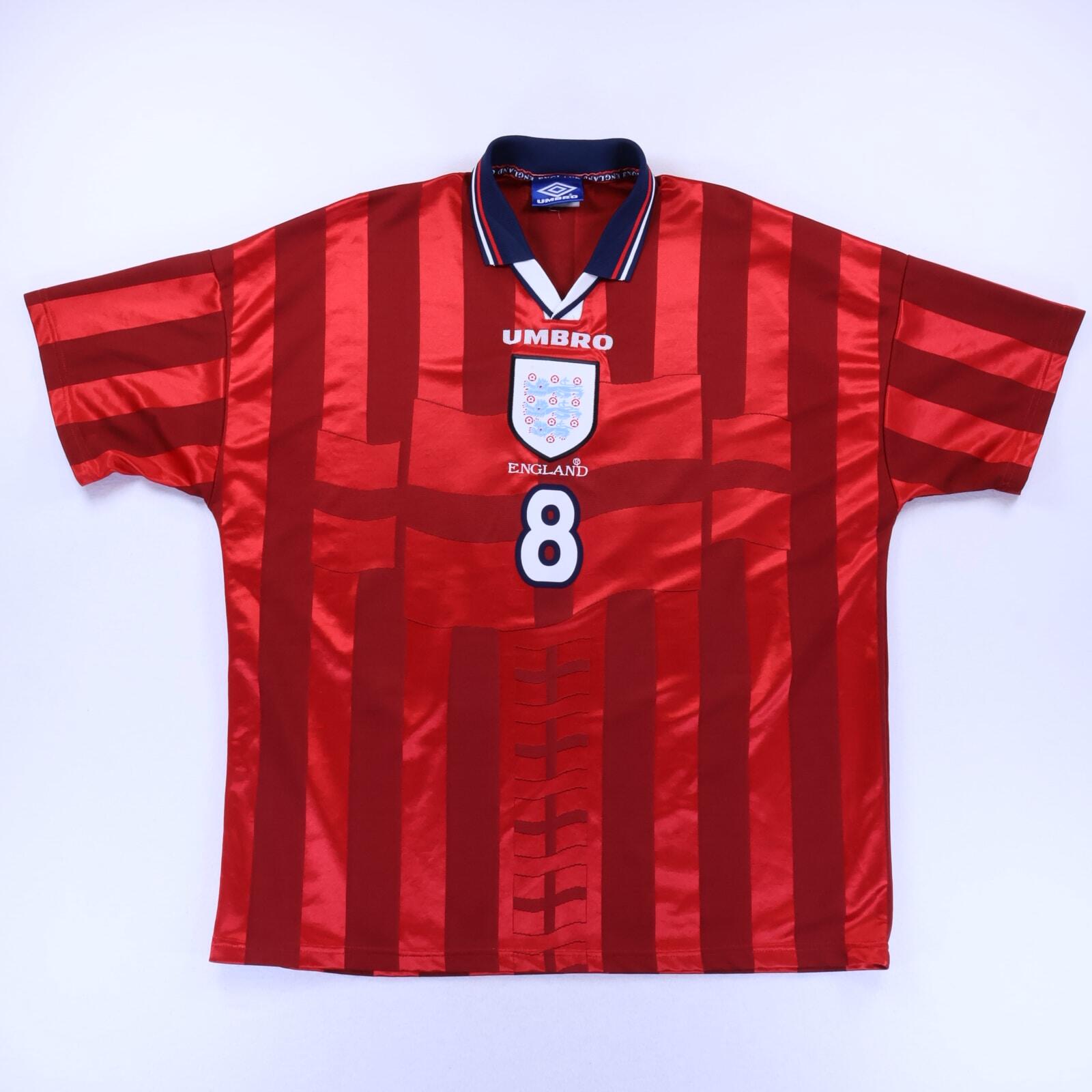 England Gascoigne #8 1997/99 Away Shirt - 2XL- BACK