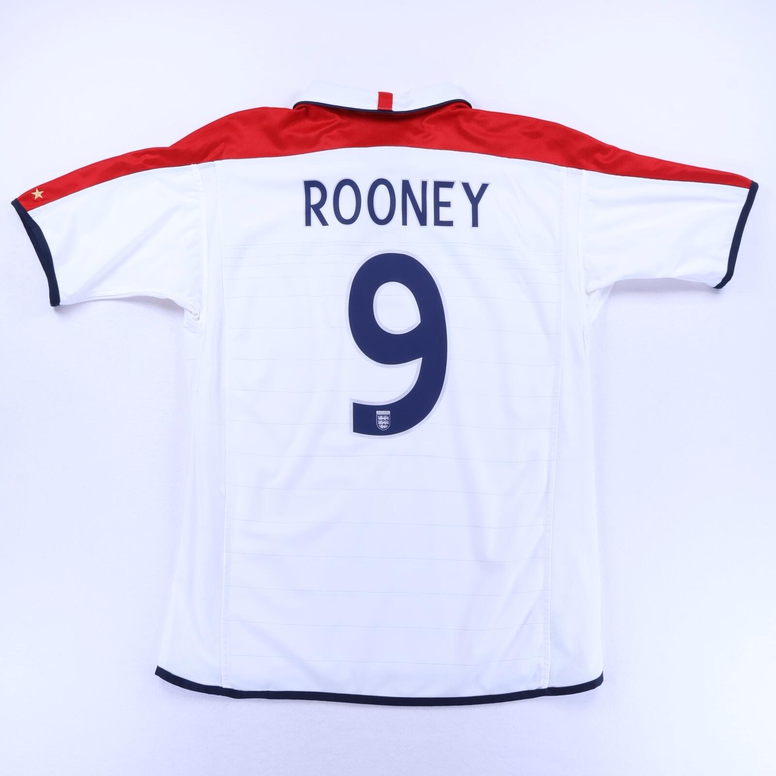 England Rooney #9 2003/05 Home Shirt - Reversible - L- BACK
