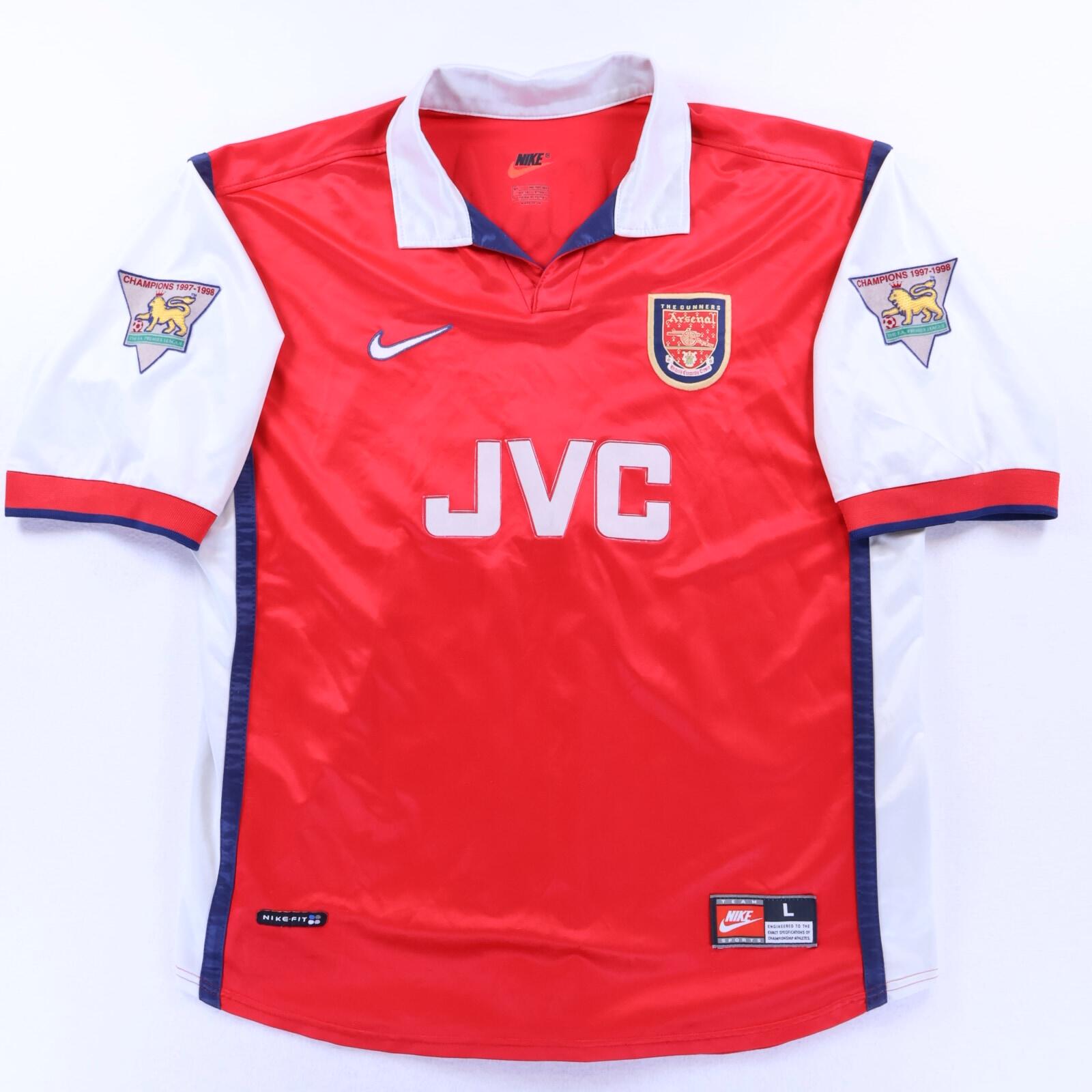 Arsenal Bergkamp #10 1998/99 Home Shirt - L- BACK