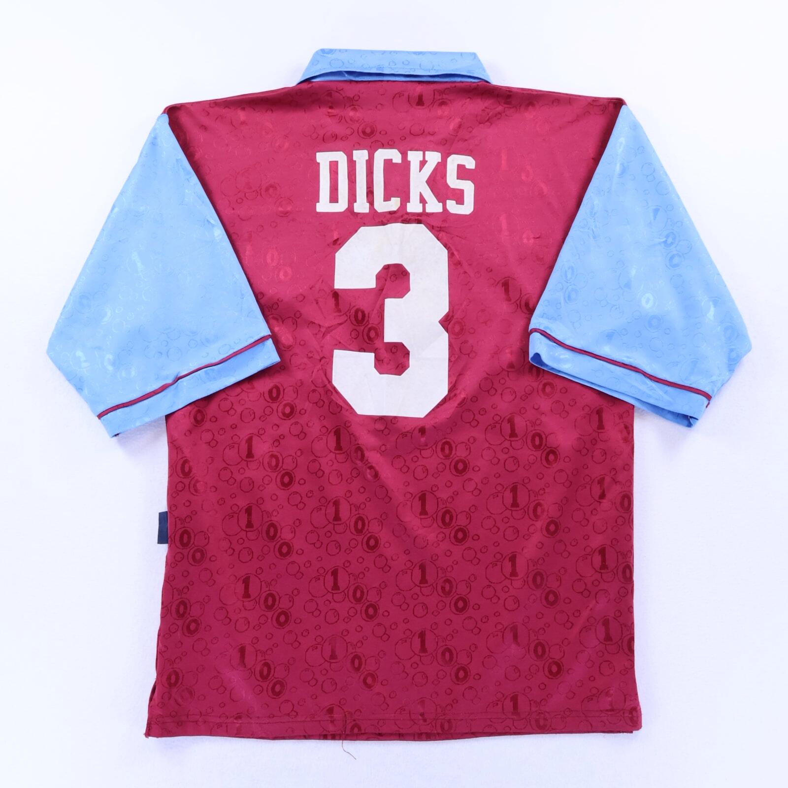 West Ham United Dicks #3 1995/96 Home Shirt - S- FRONT