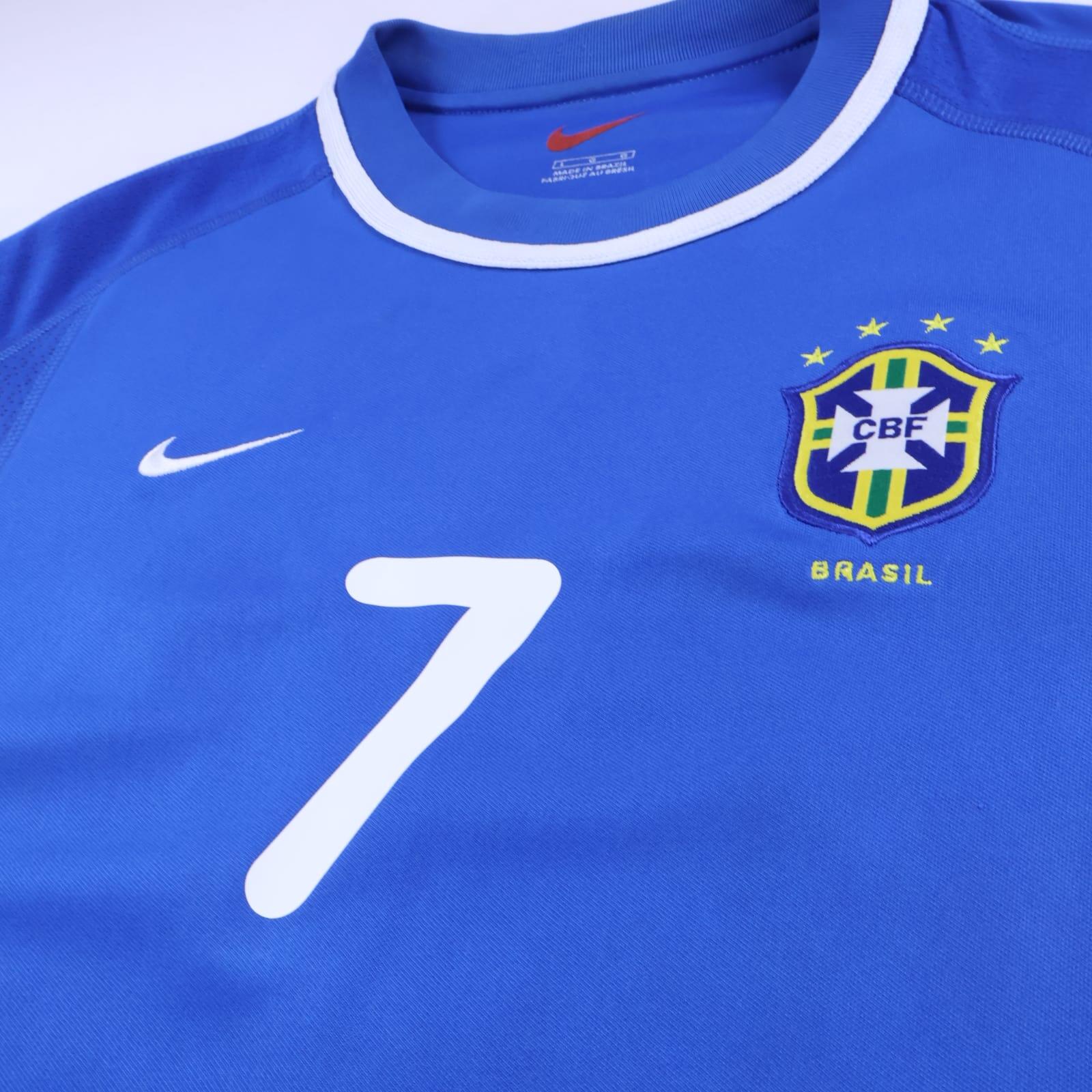 Brazil Ronaldinho #7 1998/00 Away Shirt - L