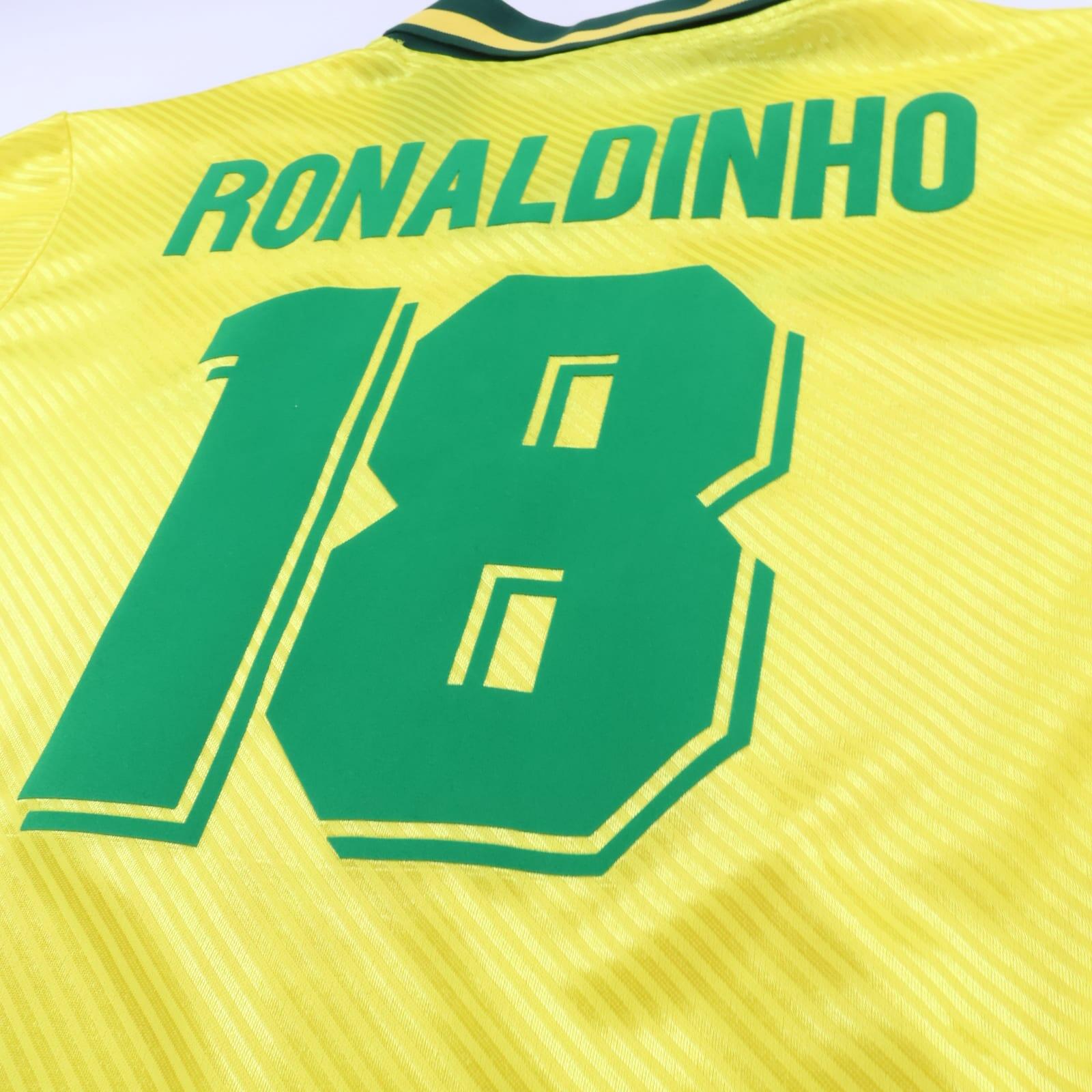 Brazil Ronaldinho #18 1994/96 Home Shirt - XL- TAGS