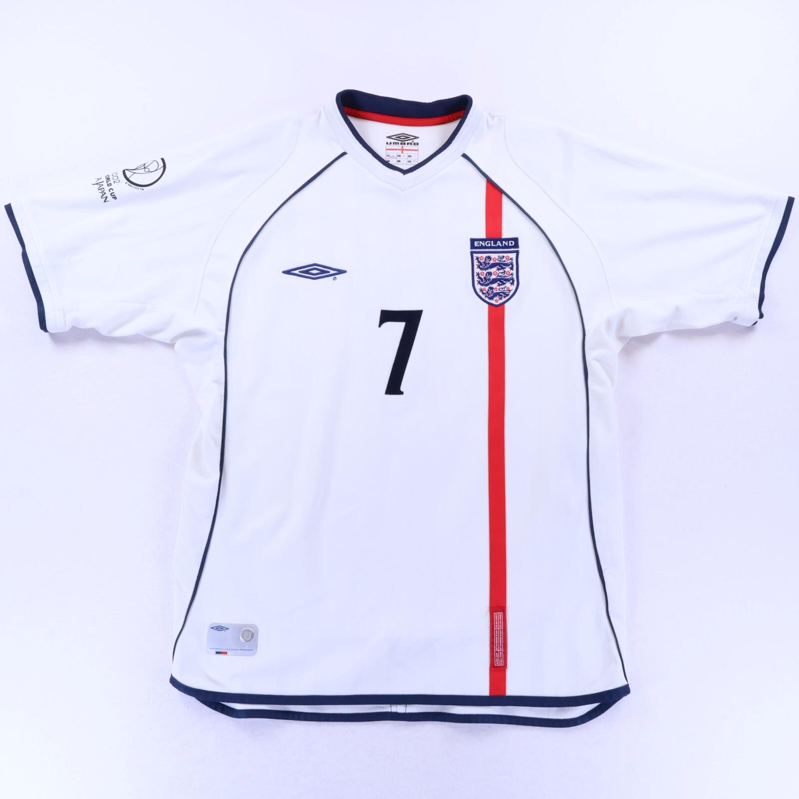 England Beckham #7 2001/03 Home Shirt - L- BACK