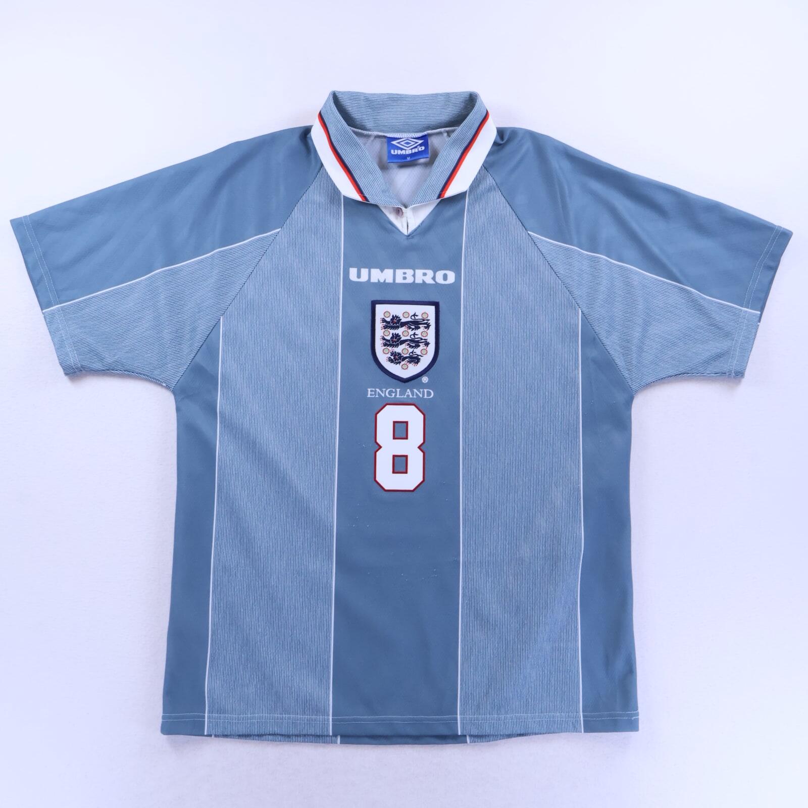 England Gascoigne #8 1996/97 Away Shirt - M- BACK