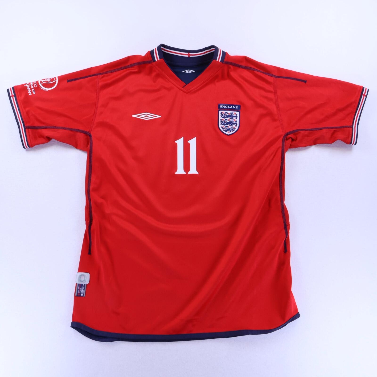 England Heskey #11 2002/04 Away Shirt - Reversible - L- BACK