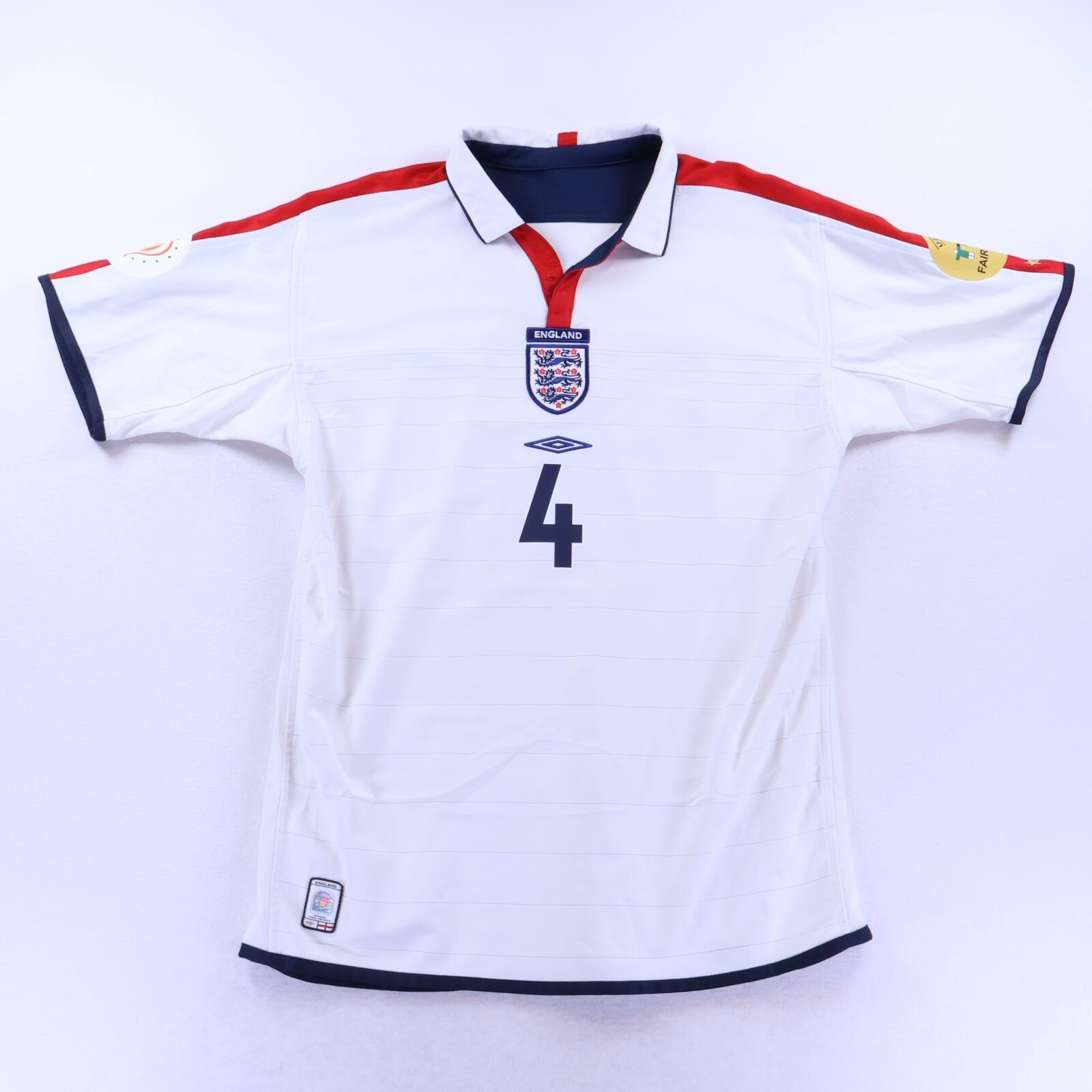 England Gerrard #4 2003/05 Home Shirt - Reversible - L- BACK