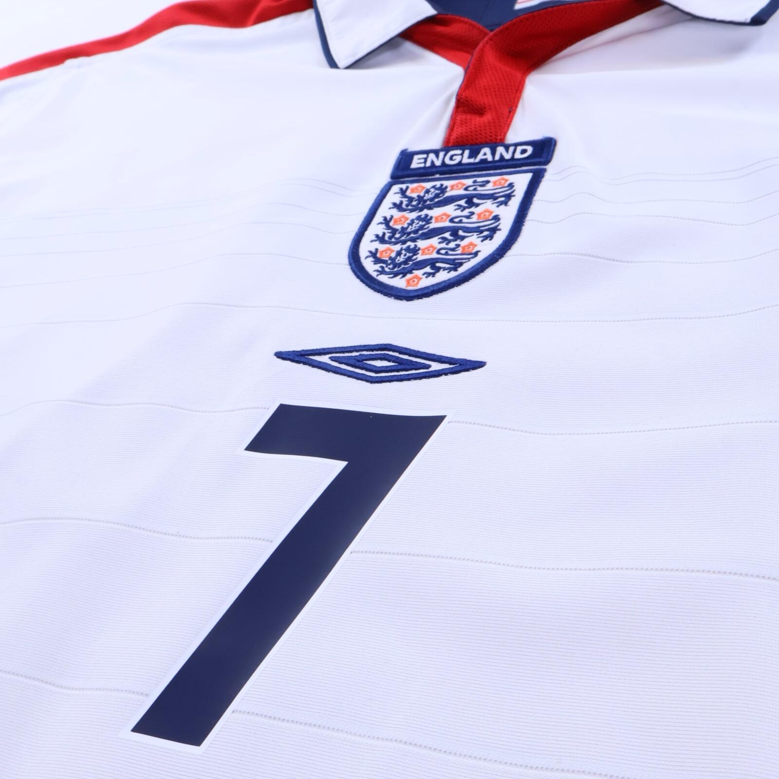 England Beckham #7 2003/05 Home Shirt - Long Sleeve - L