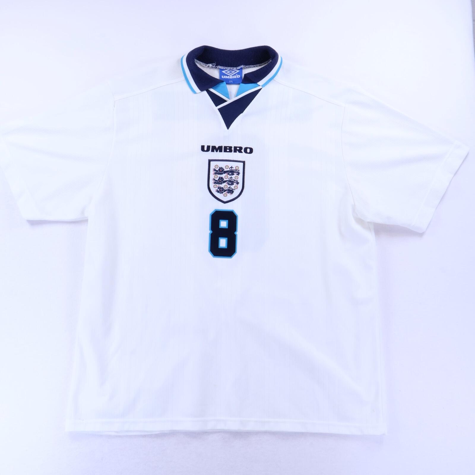 England Gascoigne #8 1955/97 Home Shirt - 2XL