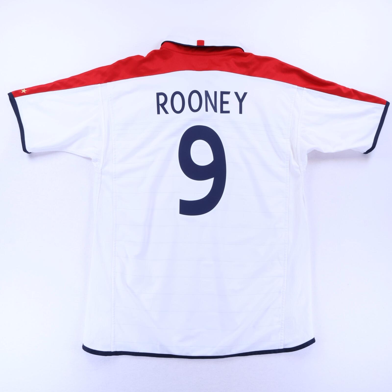 England Rooney #9 2003/05 Home Shirt - Reversible - XL