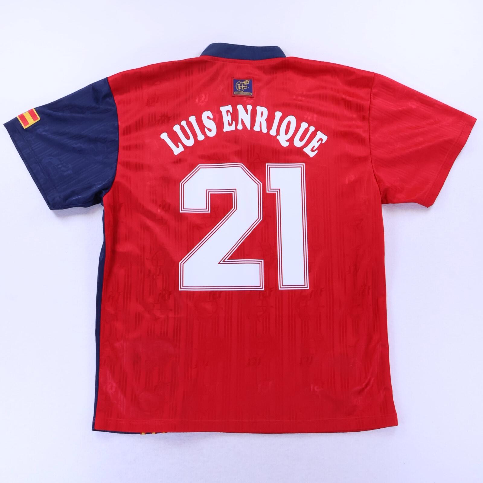 Spain Luis Enrique #21 1996/98 Home Shirt - L