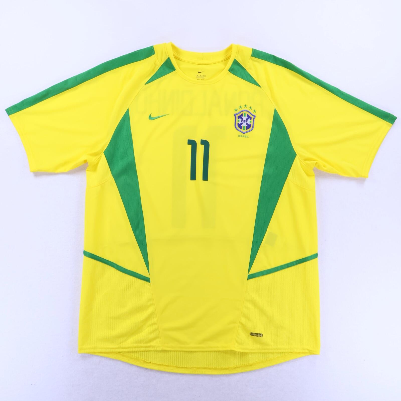 *MINT* Brazil Ronaldinho #11 2002/04 *Rare* 5 Star Home Shirt - M