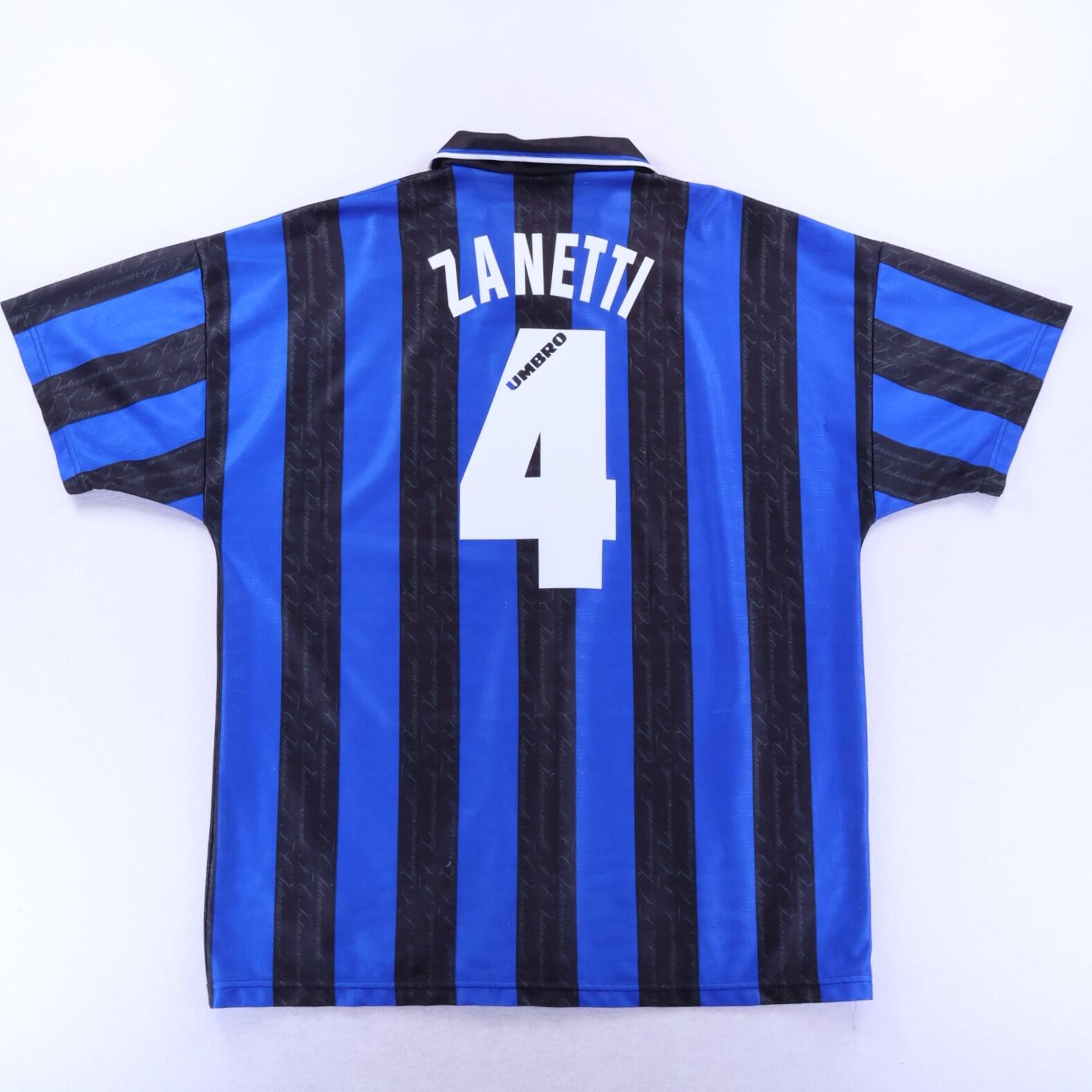 Inter Milan Zanetti #4 1996/97 Home Shirt - XL