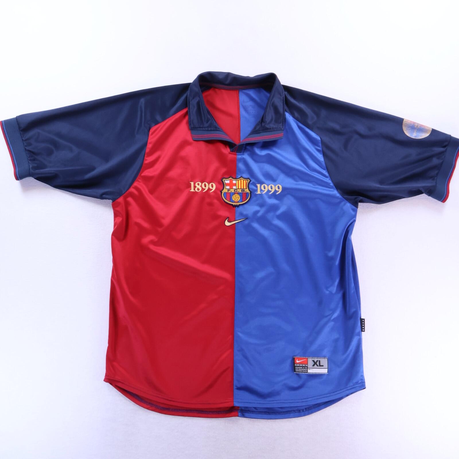 *MINT* Barcelona Rivaldo #11 1999/00 Home Shirt - XL