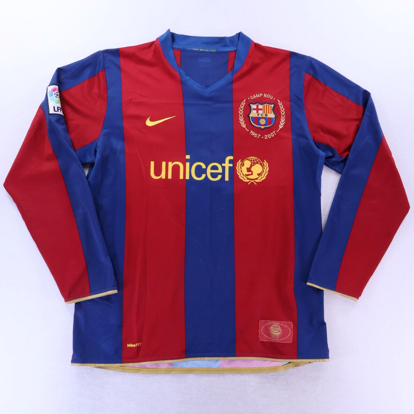 Barcelona Messi #19 2007/08 Home Shirt - Long Sleeve - L