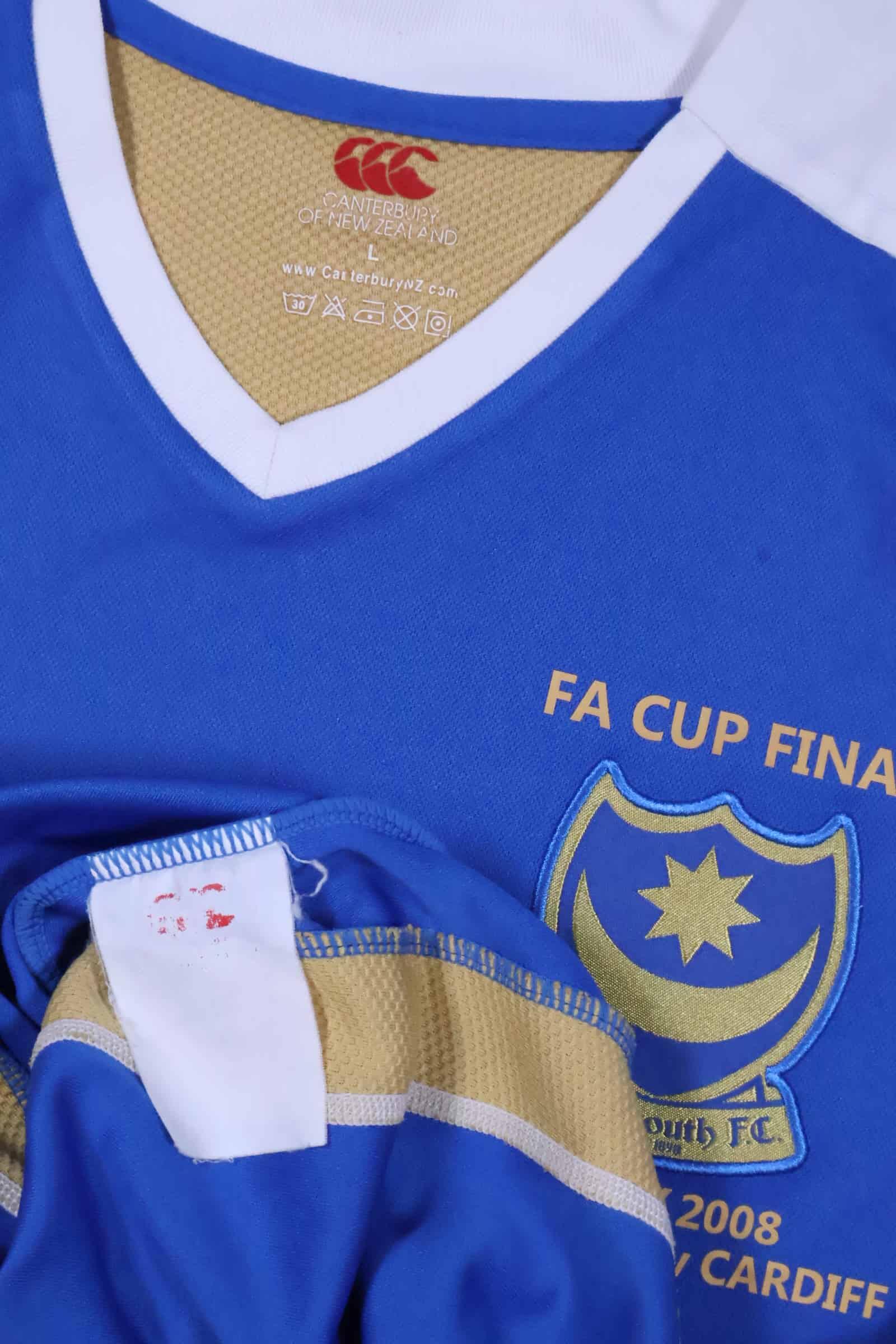 Portsmouth F.C 2007/08 Baros #9 Fa Cup Final Shirt - L Authenic Original Football Shirt