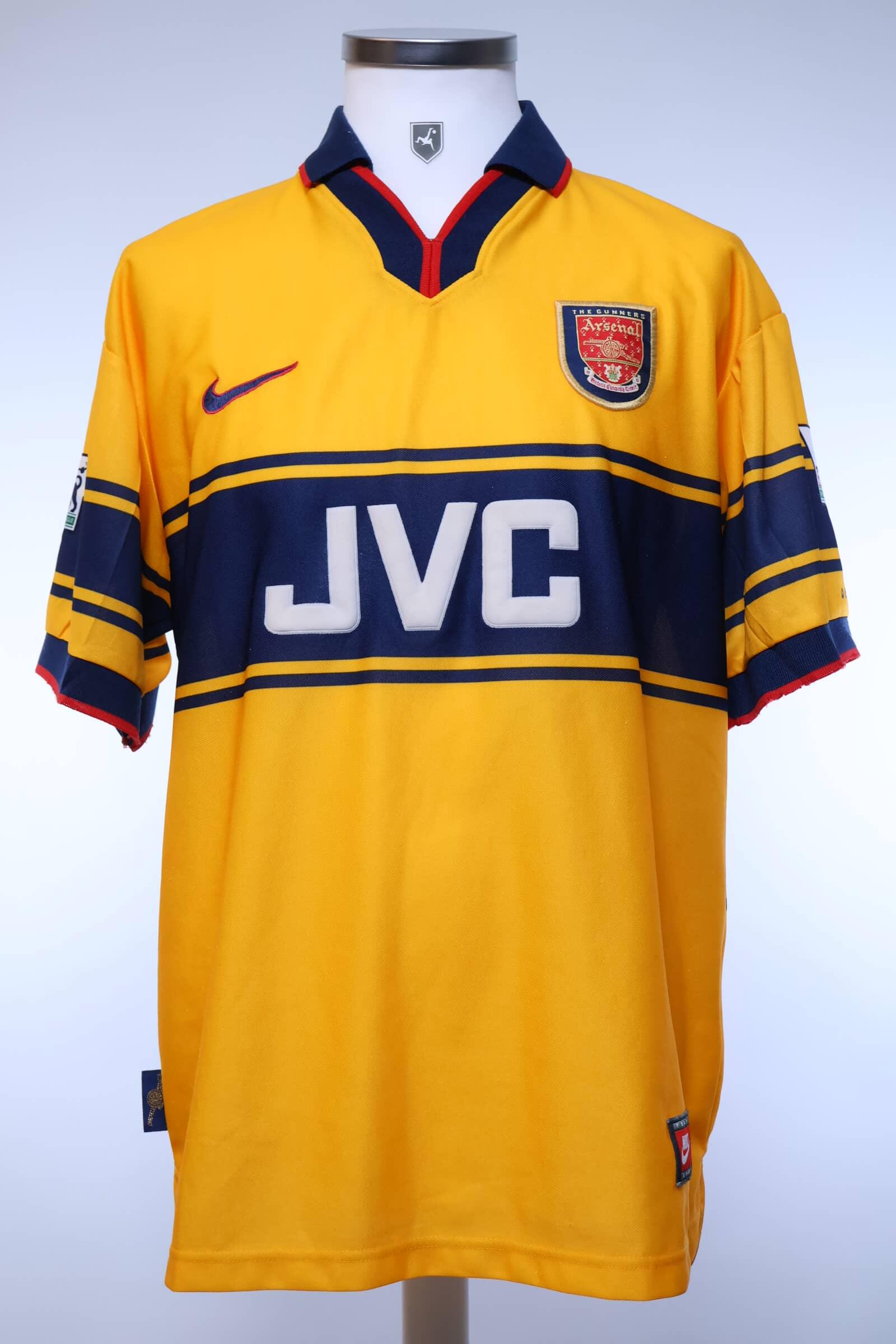 Arsenal Overmars #11 1997/99 Away Pro Shirt - L- BACK