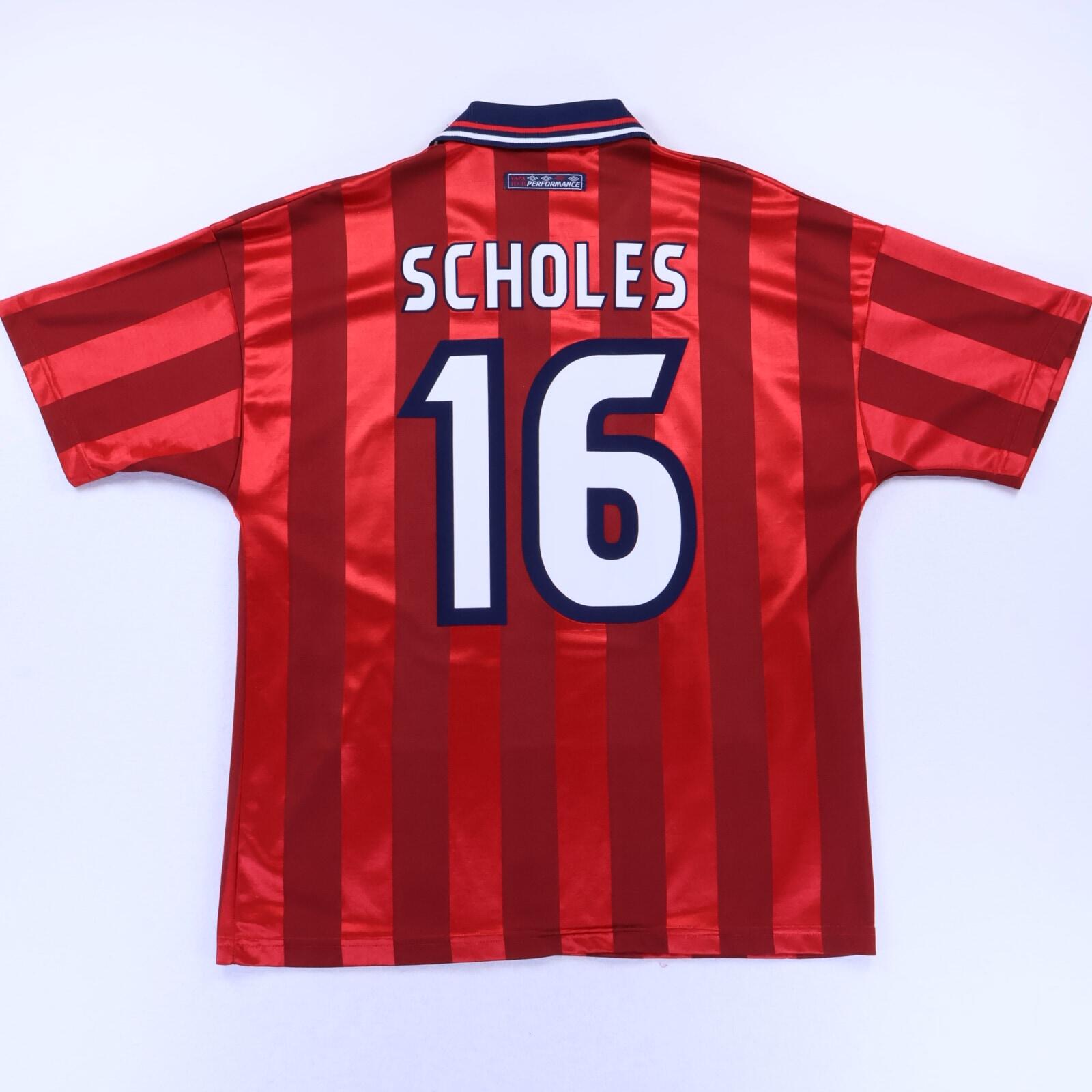 England Scholes #16 1997/99 Away Shirt - M- FRONT