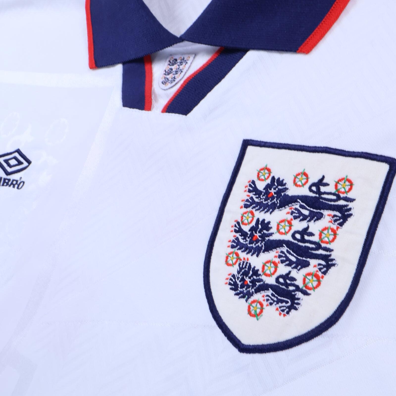 England Pearce #3 1993/95 Home Shirt - Match Issue - XL