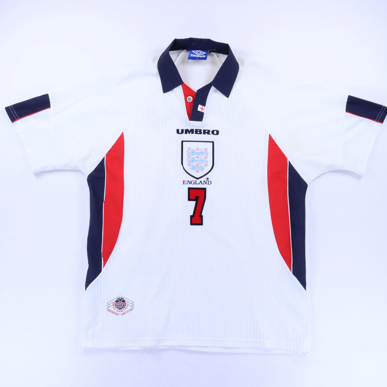 England Beckham #7 1997/99 Home Shirt - XL- BACK