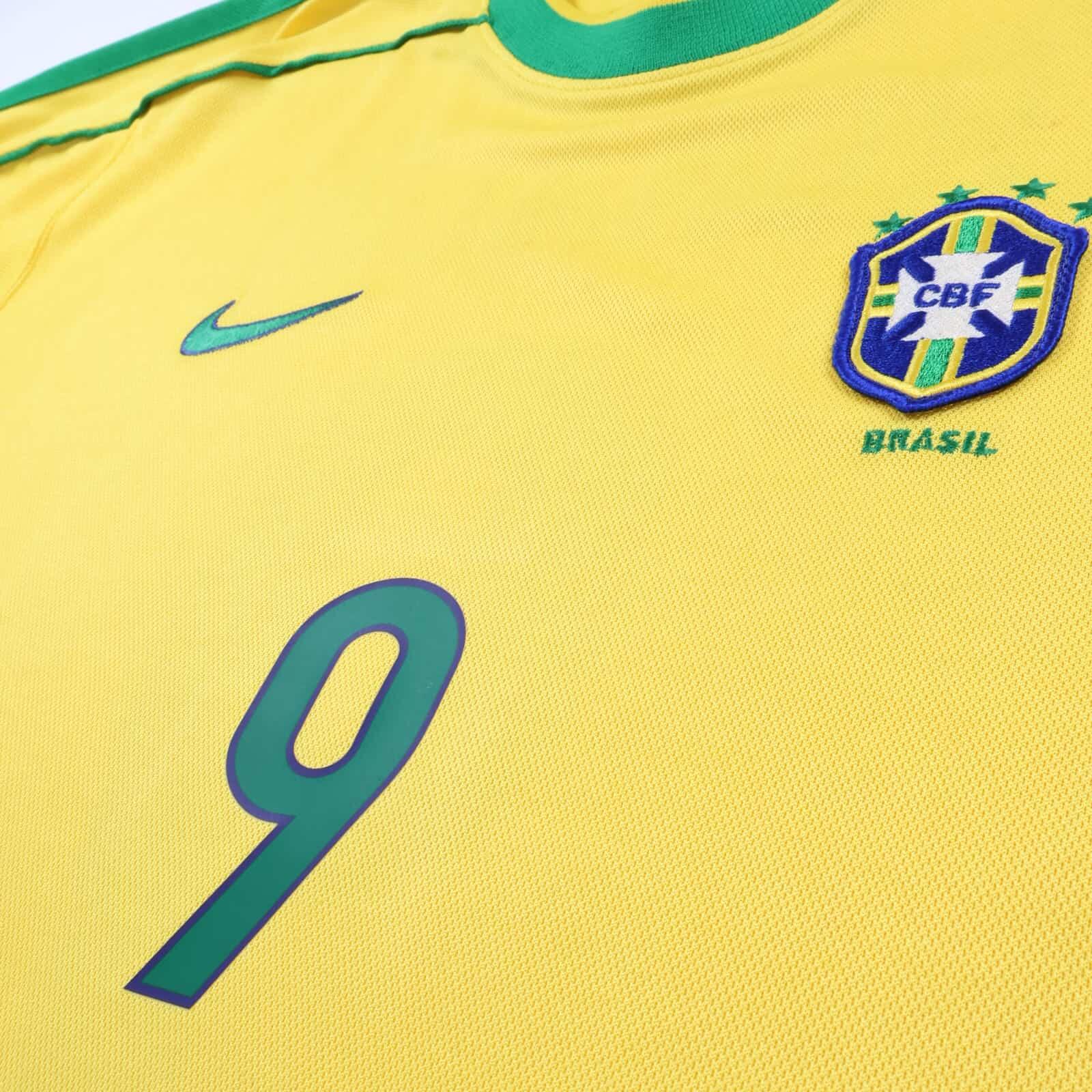 Brazil Ronaldo #9 1998/ Home Shirt - L