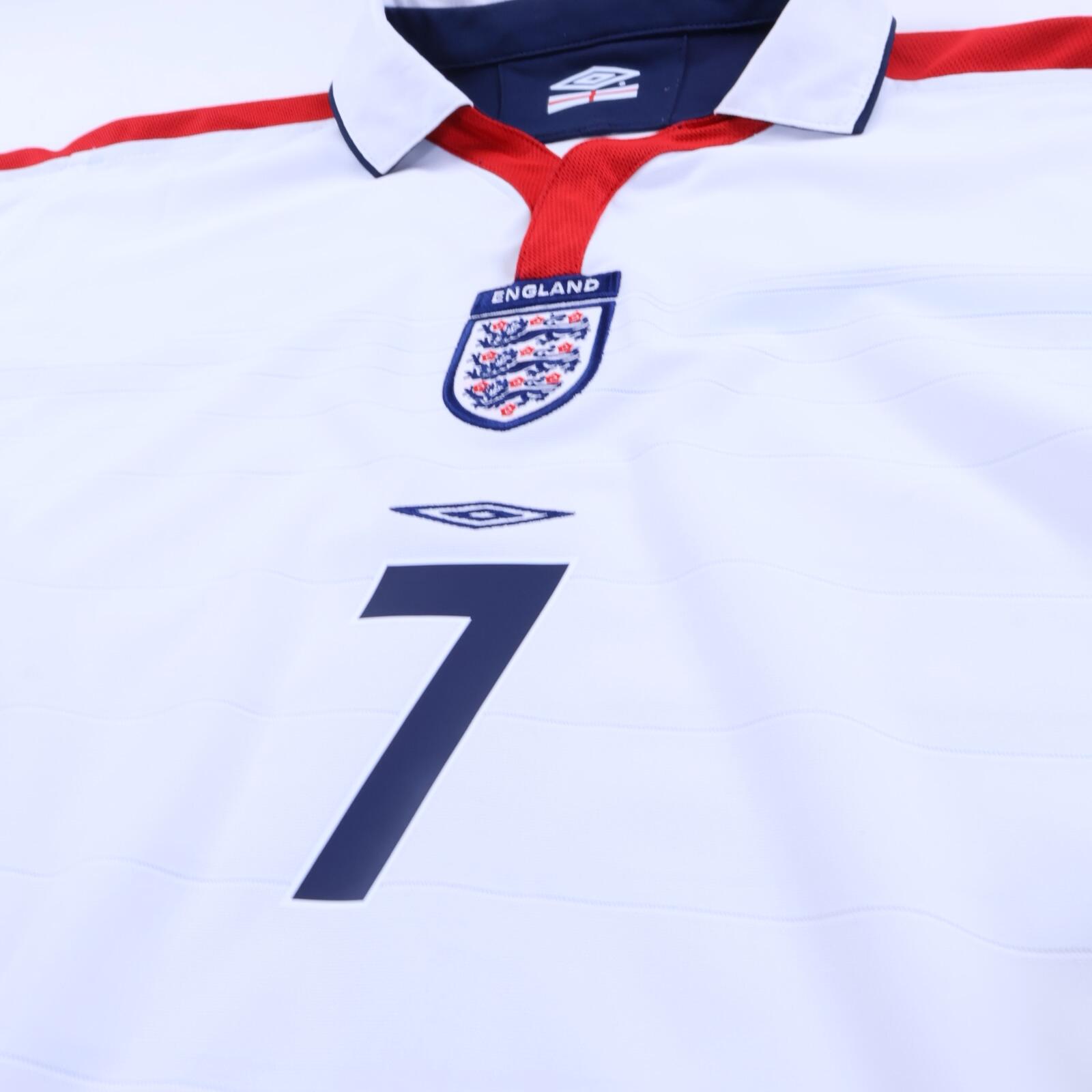 England Beckham #7 2003/05 Home Shirt - Reversible - KIDS - XLB
