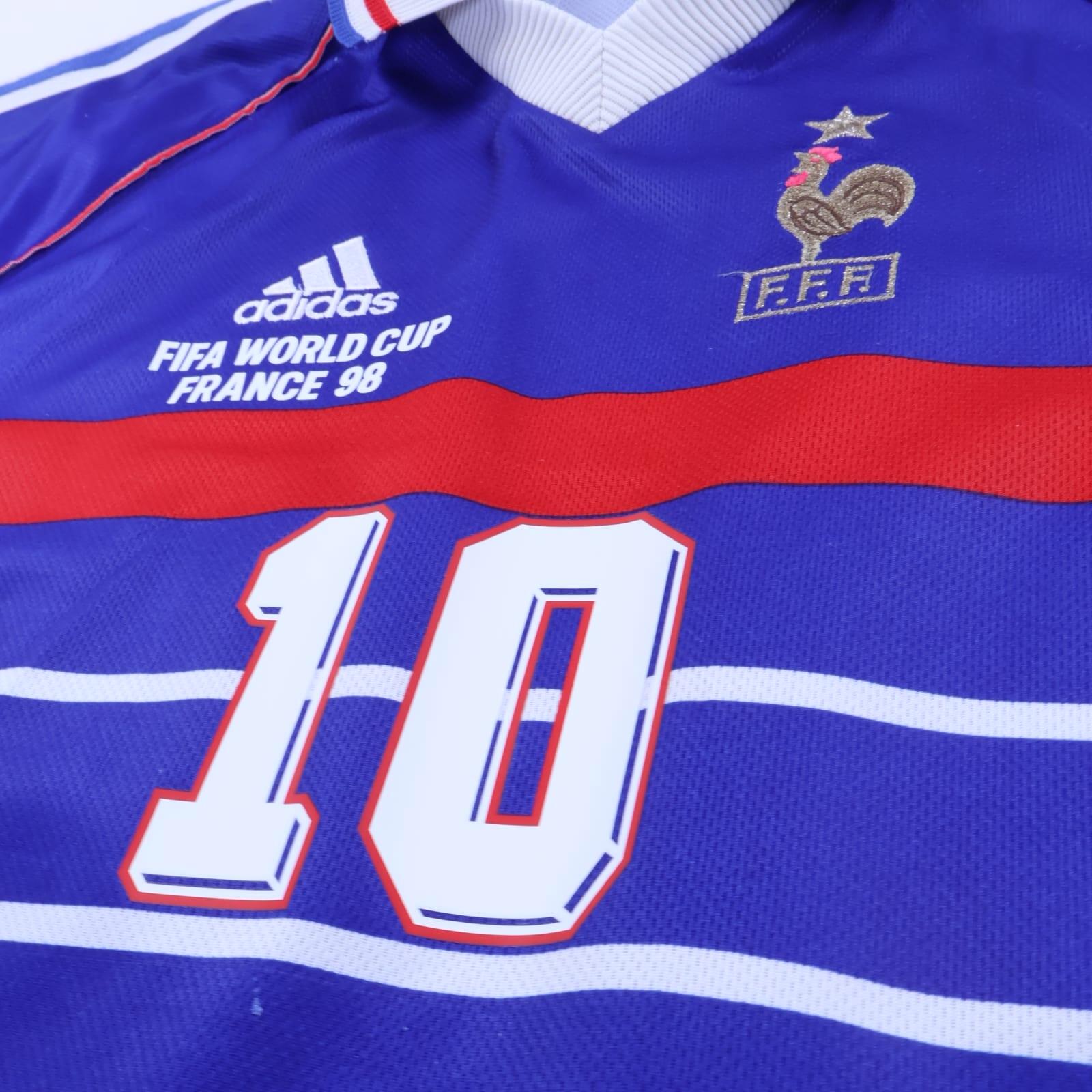 France Zidane #10 1998/00 Home Shirt - M