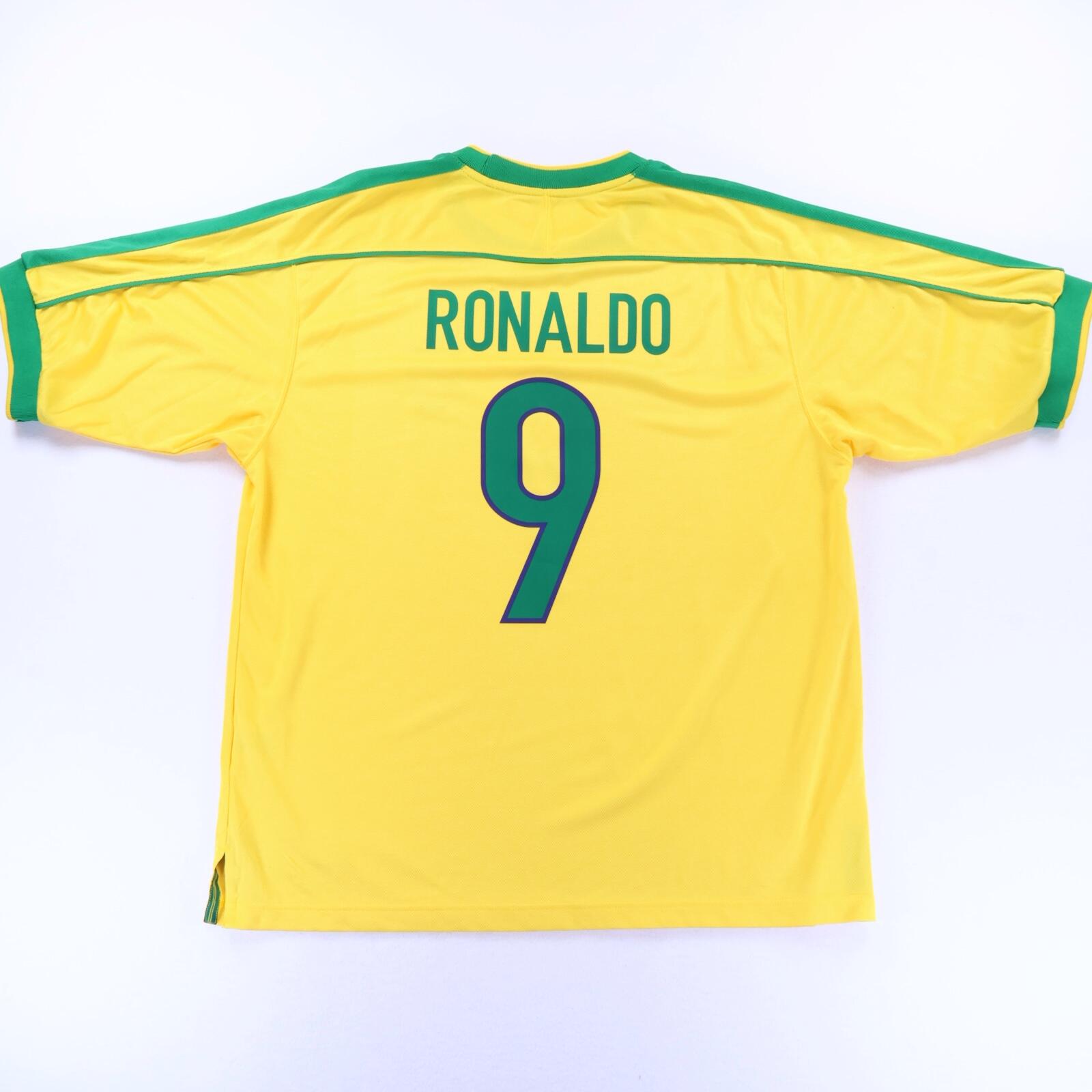 Brazil Ronaldo #9 1998/ Home Shirt - XL- FRONT