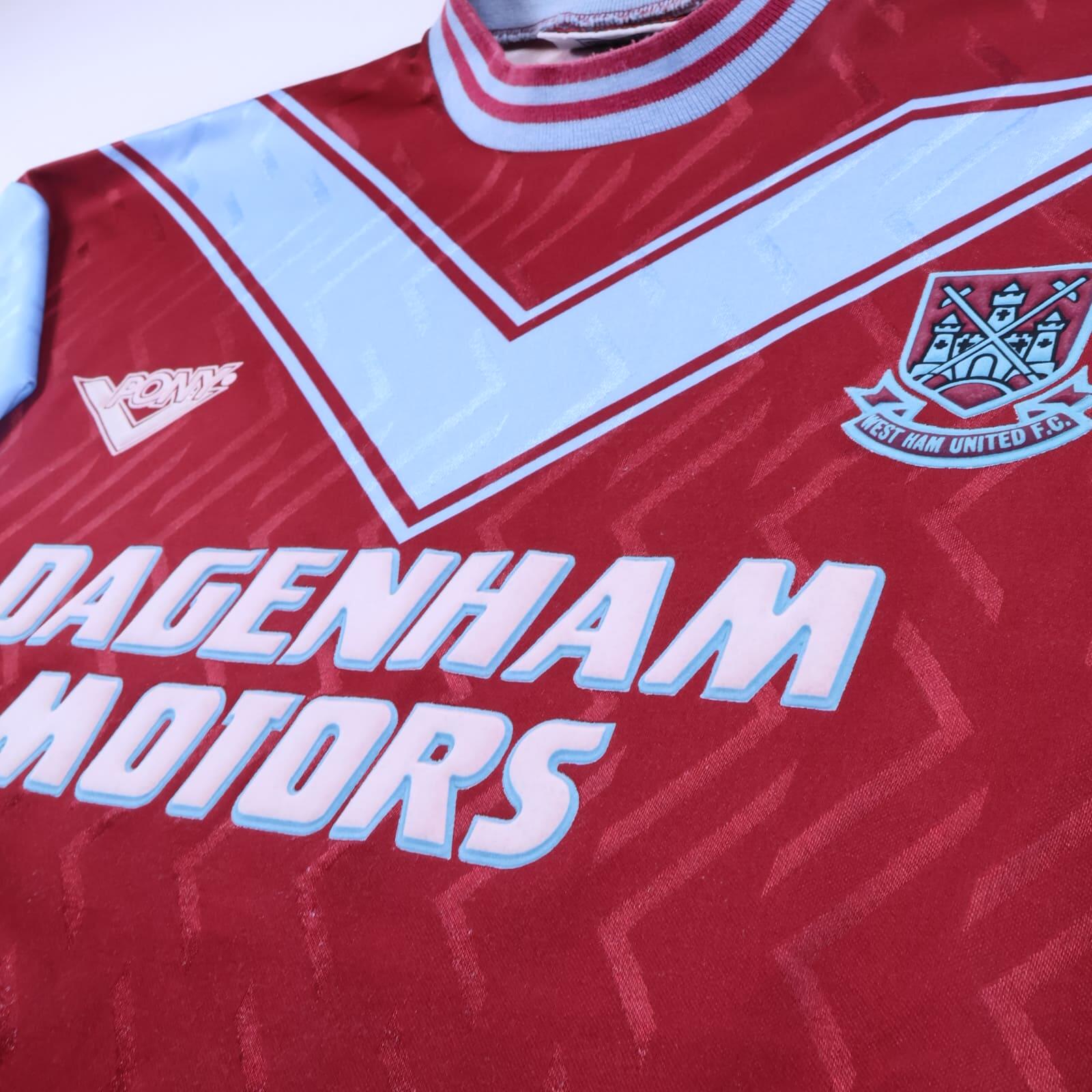West Ham United 1993/95 Home Shirt - L- BACK