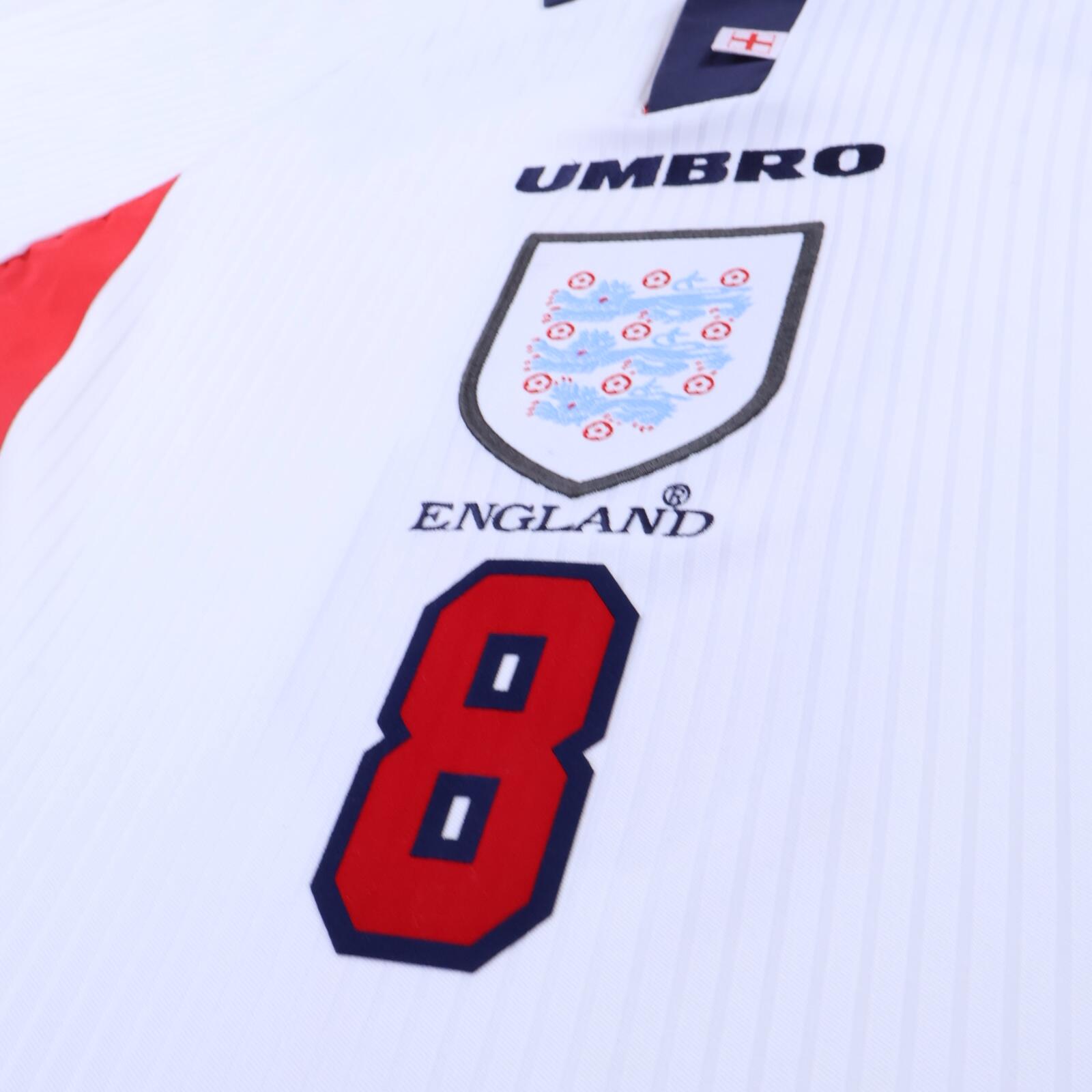 England Gascoigne #8 1997/99 Home Shirt - L