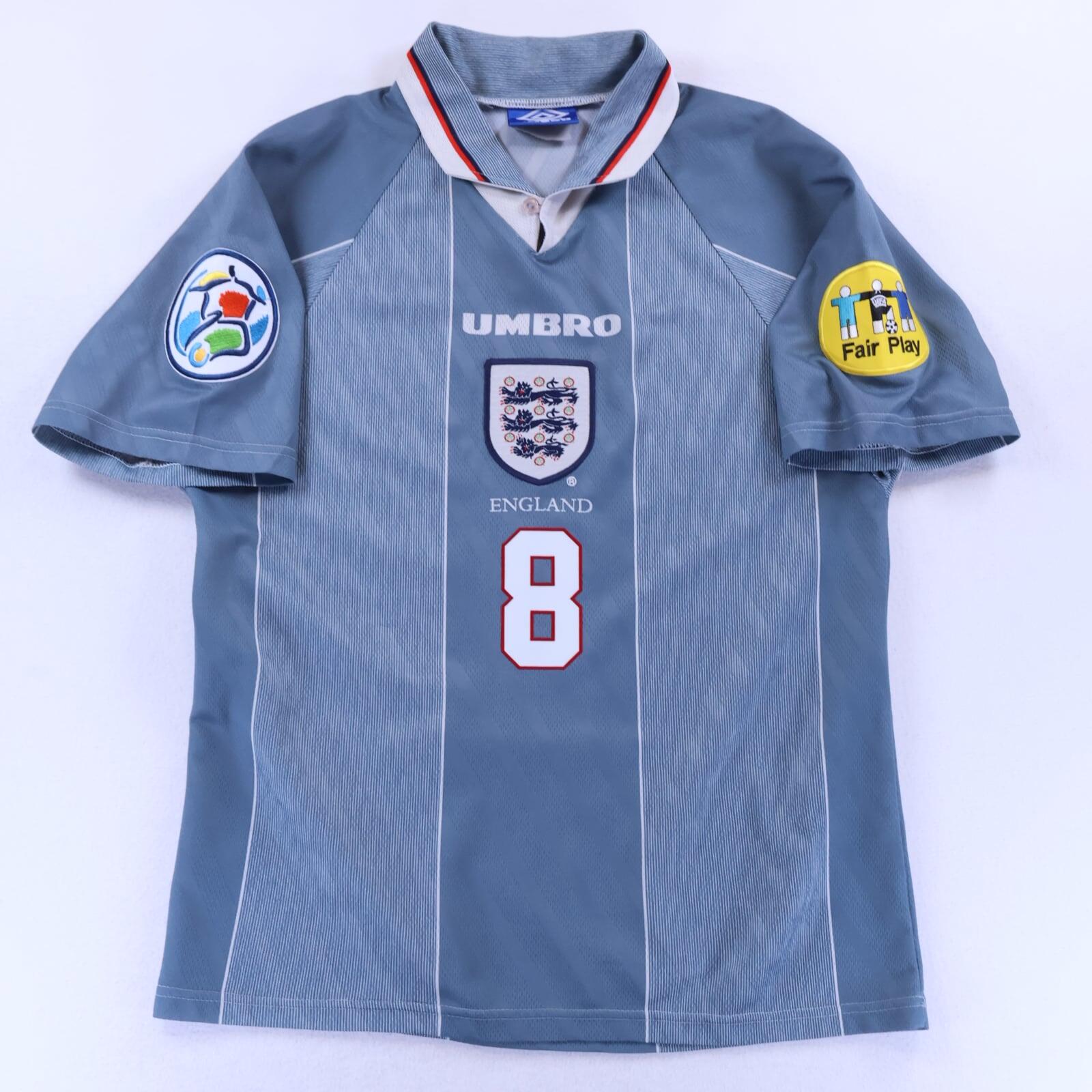 England Gascoigne #8 1996/97 Away Shirt - M- BACK