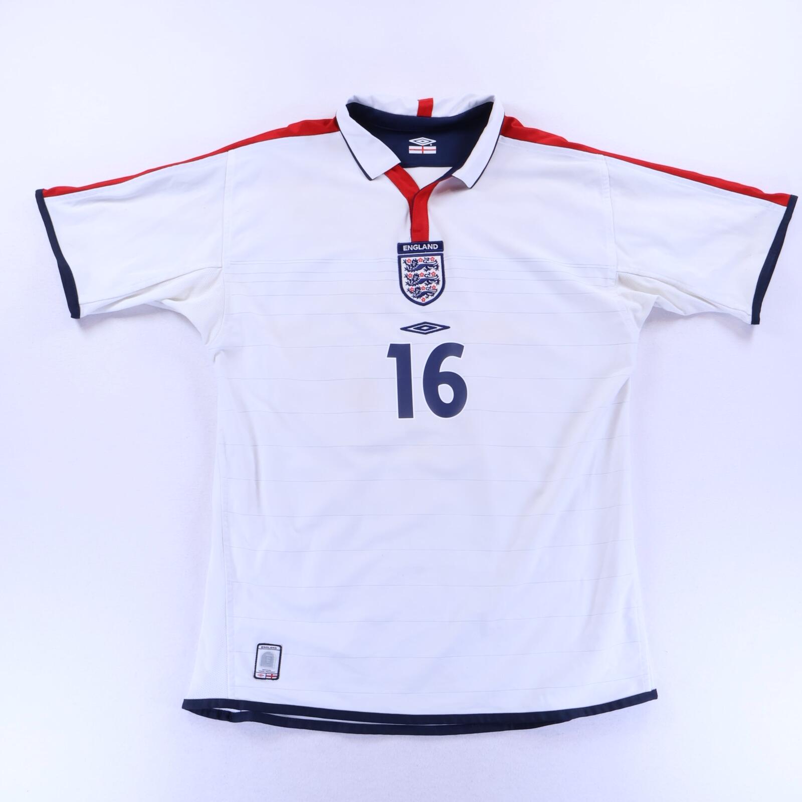 England Carragher #16 2003/05 Home Shirt - Reversible - L- BACK