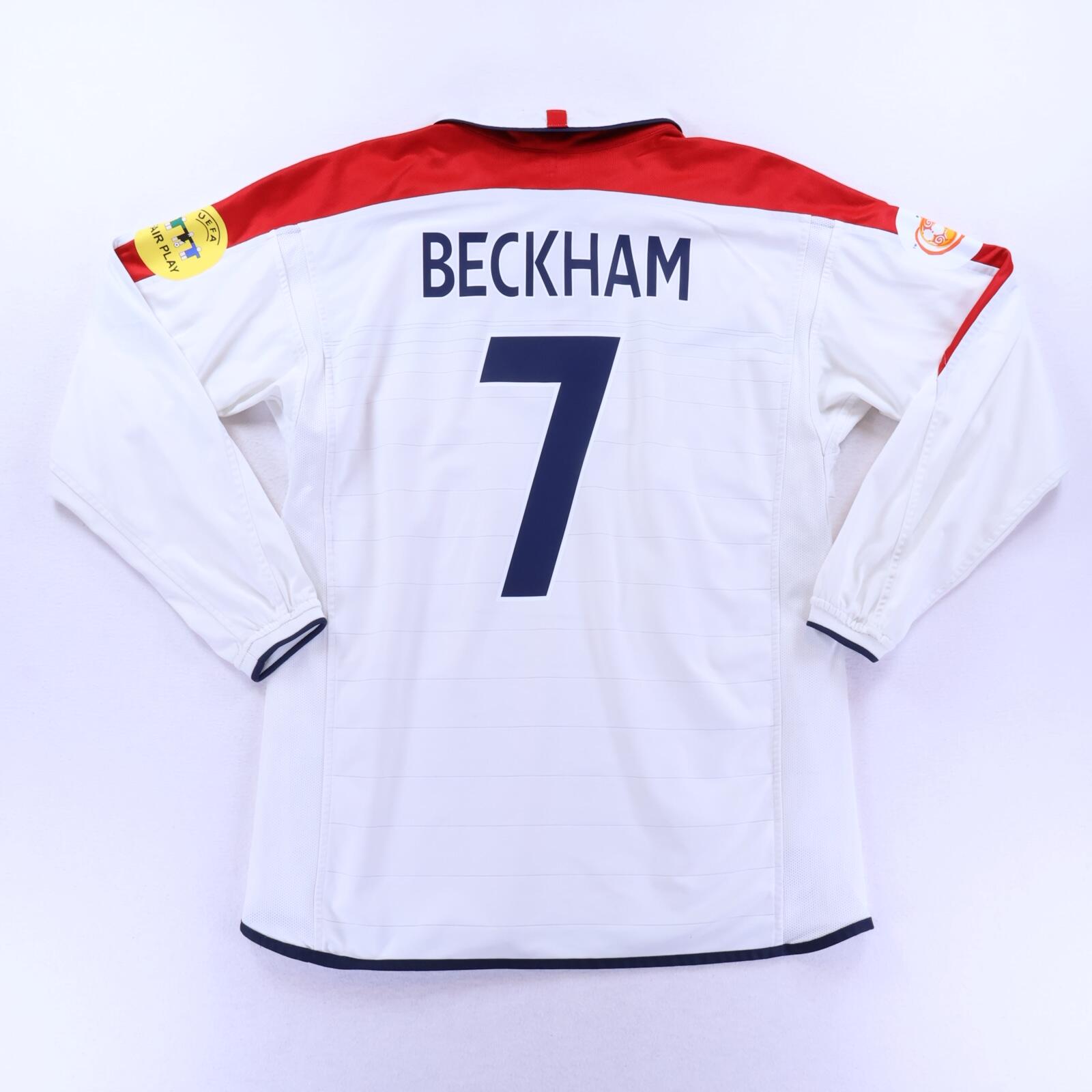 England Beckham #7 2003/05 Home Shirt - Long Sleeve - L- FRONT