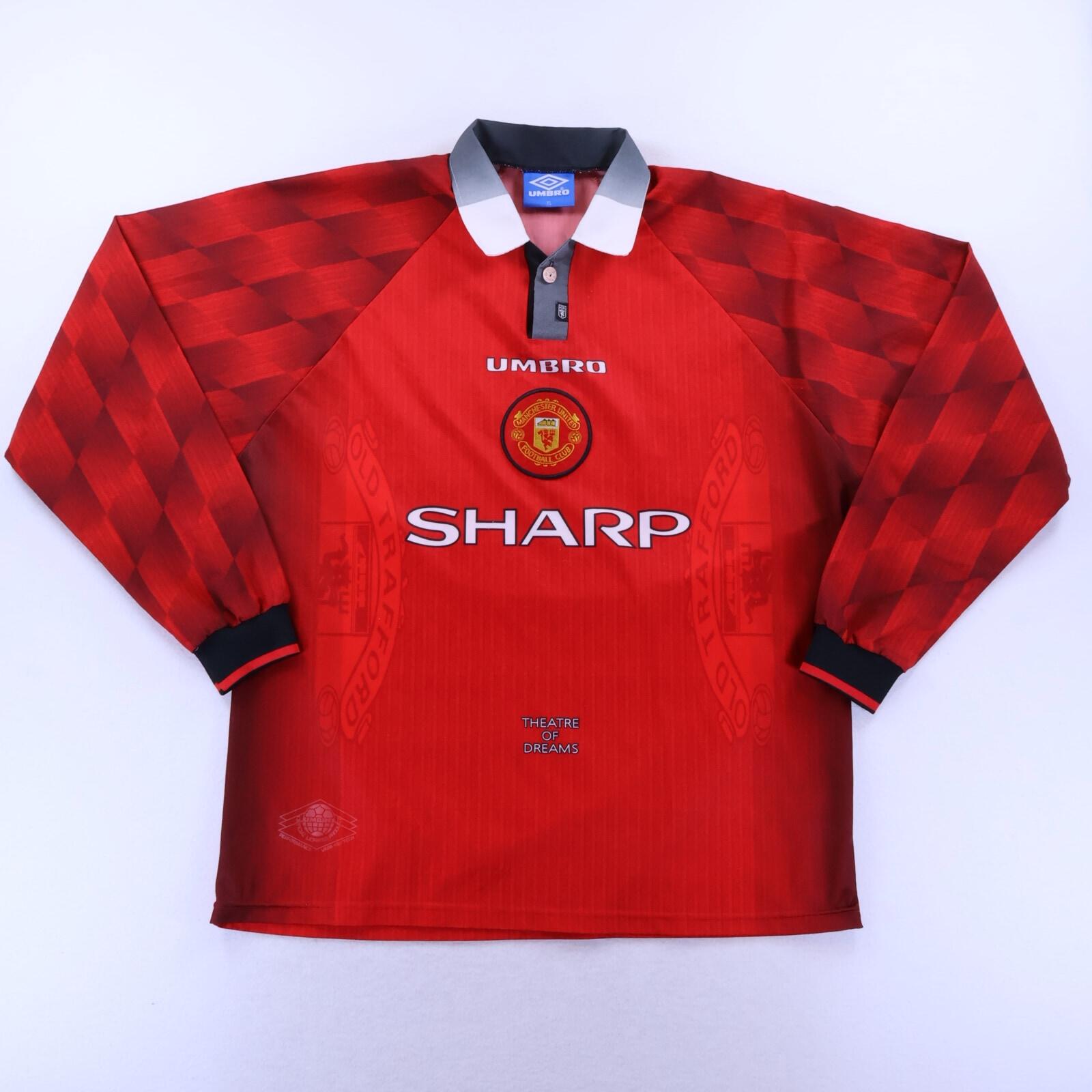 Manchester United Beckham #10 1996/98 Home Shirt - Long Sleeve - XL