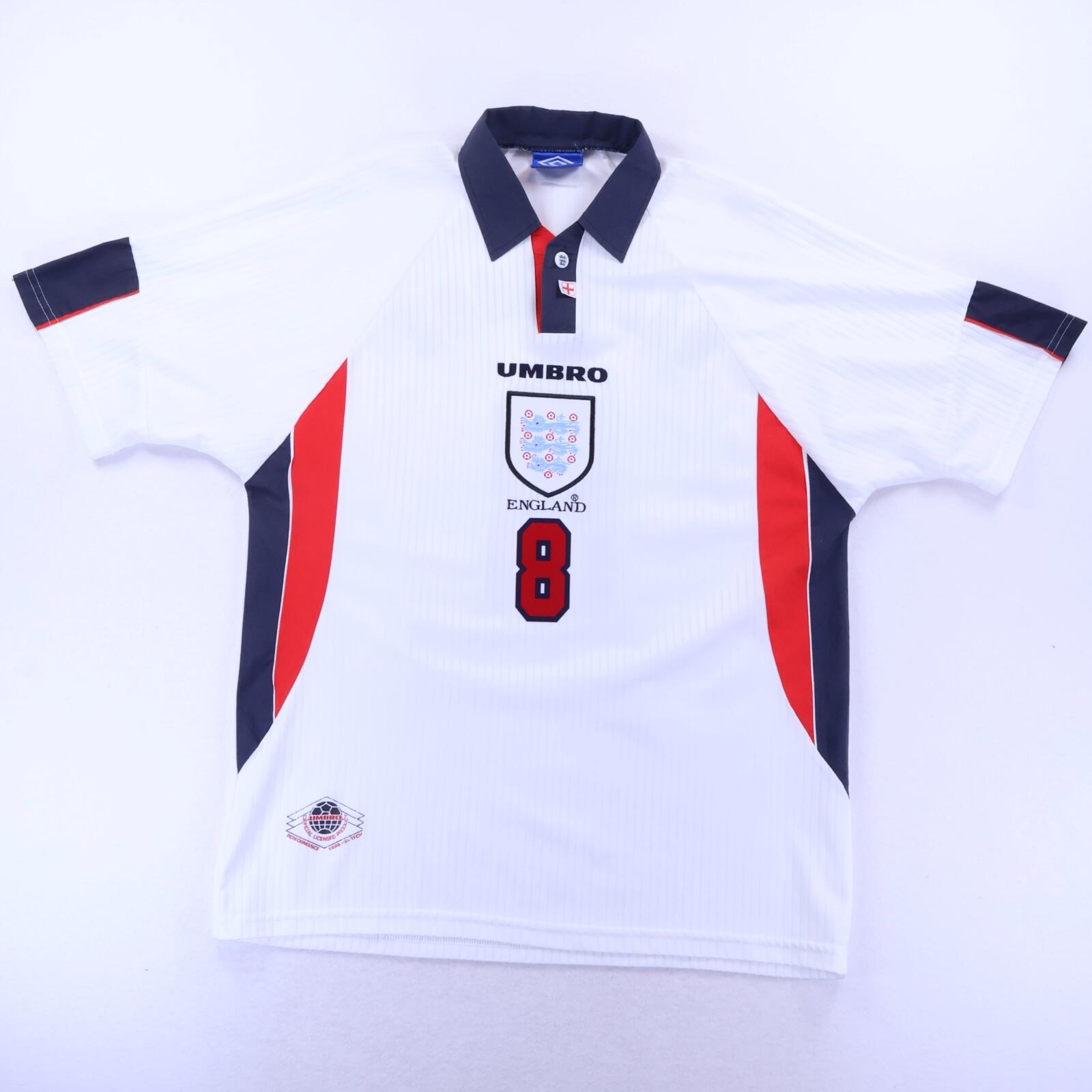 England Gascoigne #8 1997/98 Home Shirt - XL