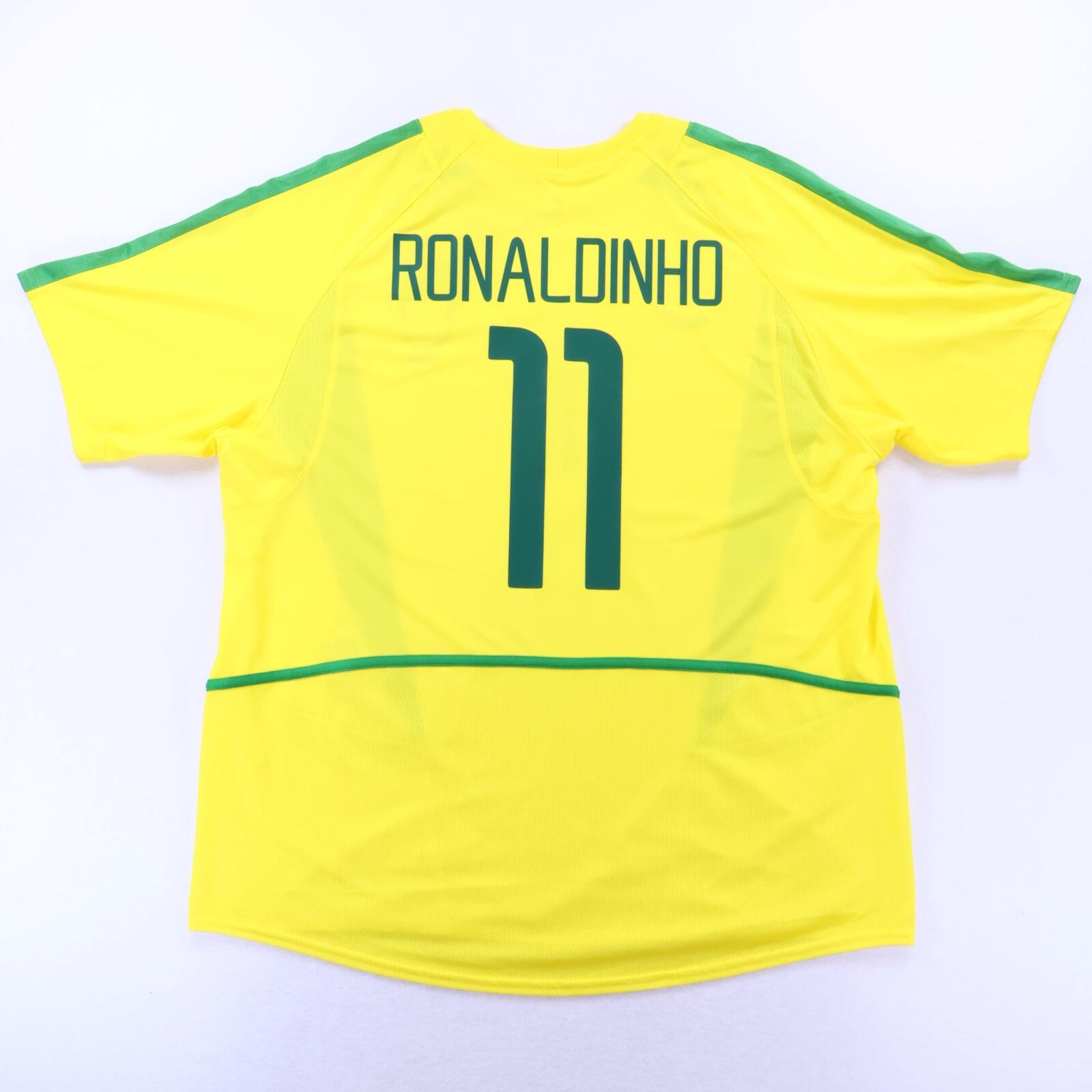 *NWT* Brazil Ronaldinho #11 2002/04 *Rare* 5 Star Home Shirt - XL