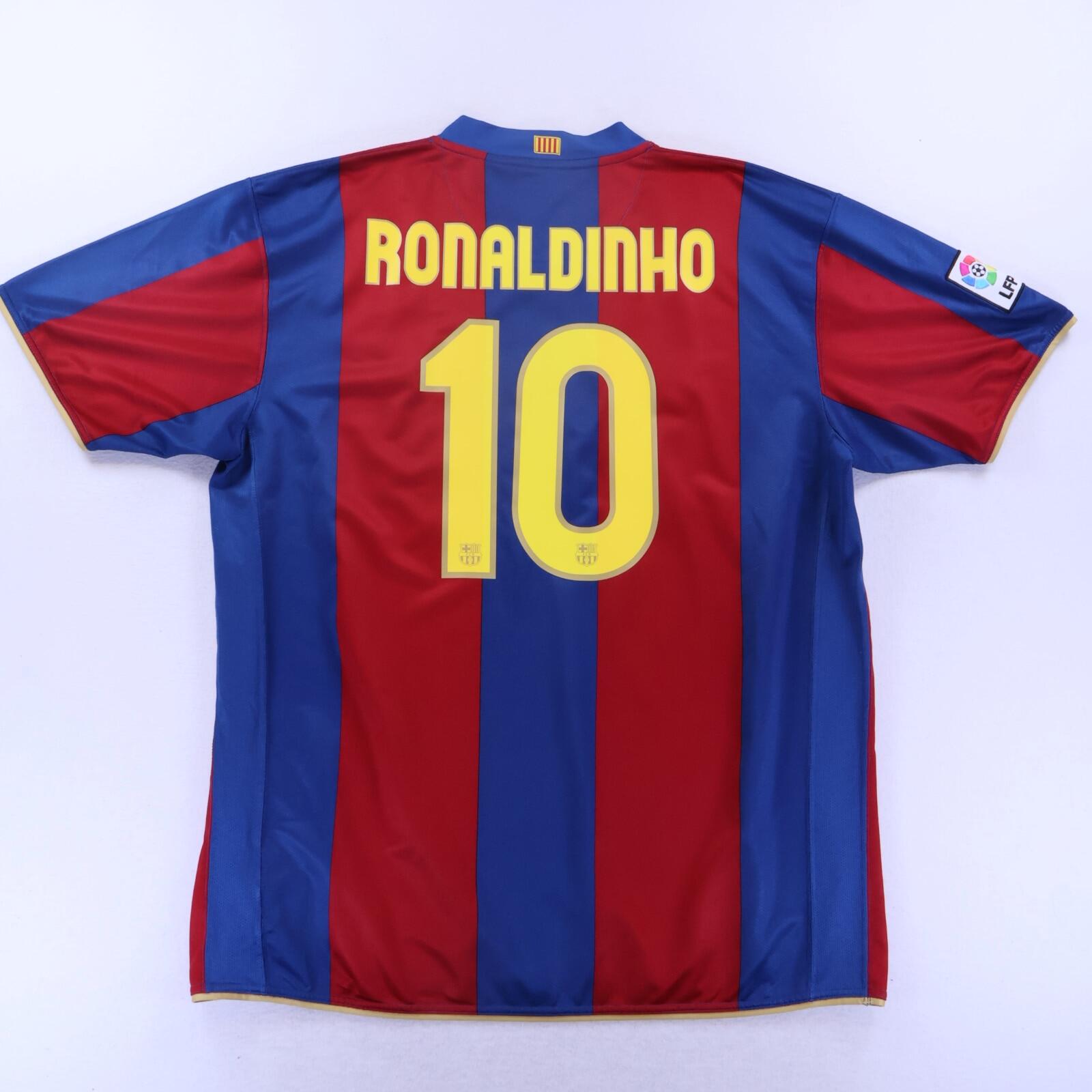 *MINT* Barcelona Ronaldinho #10 2007/08 Home Shirt - 2XL