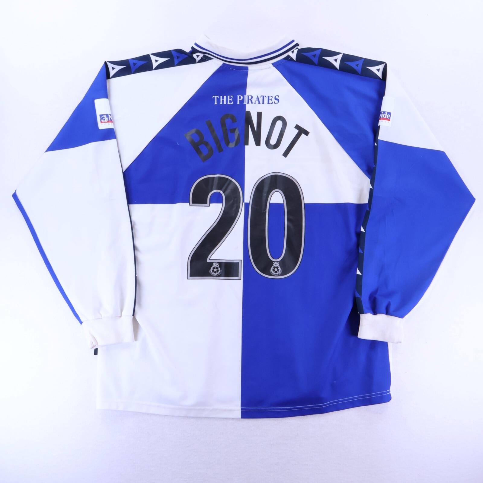 Bristol Rovers Bignot #20 1999/00 Home Shirt Match Worn - Long Sleeve - L