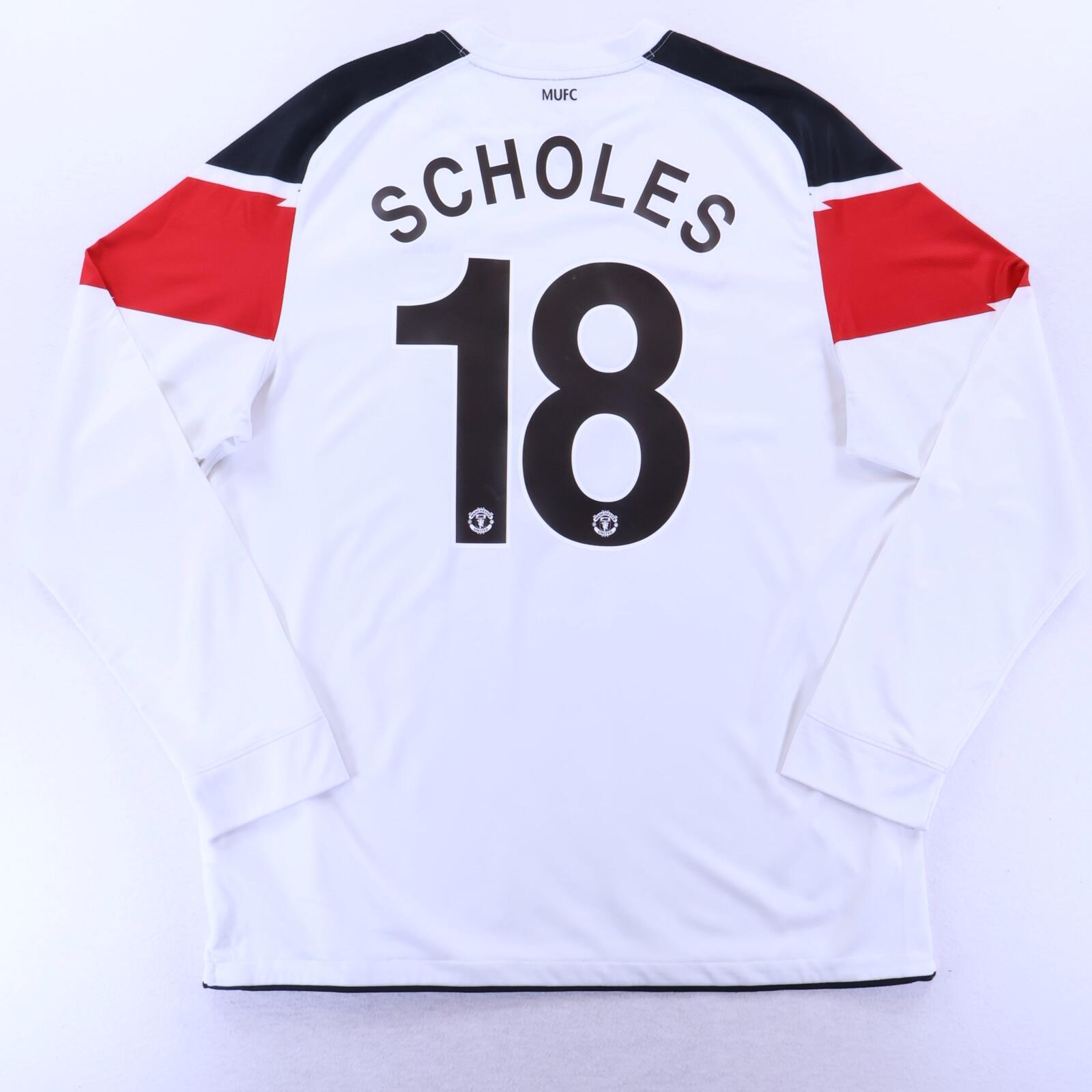 Manchester United Scholes #18 2010/12 Away Shirt - Long Sleeve - XL