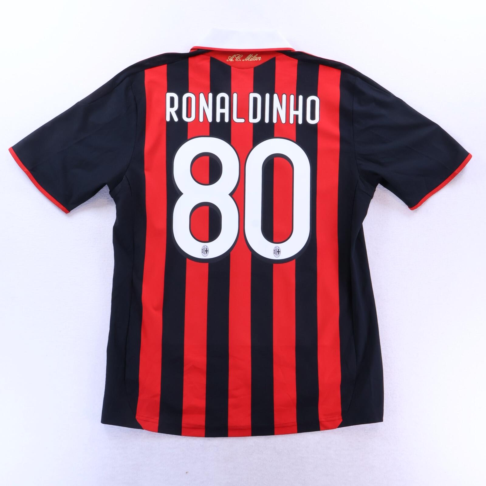 *MINT* Ac Milan Ronaldinho #80 2009 Home Shirt - L