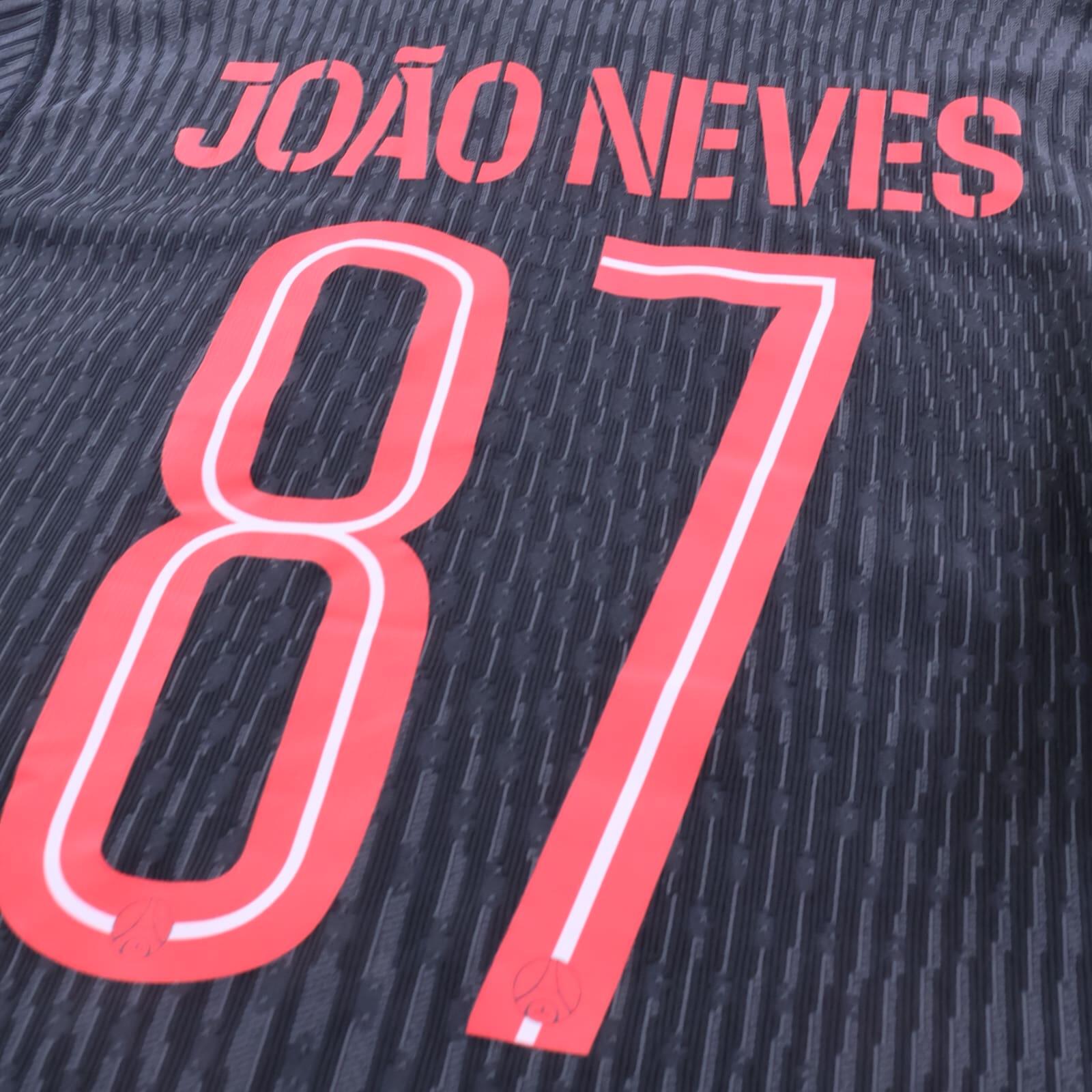 Paris Saint-Germain F.C Joao Neves #87 2025/26 Fourth Shirt - Player Issue - M