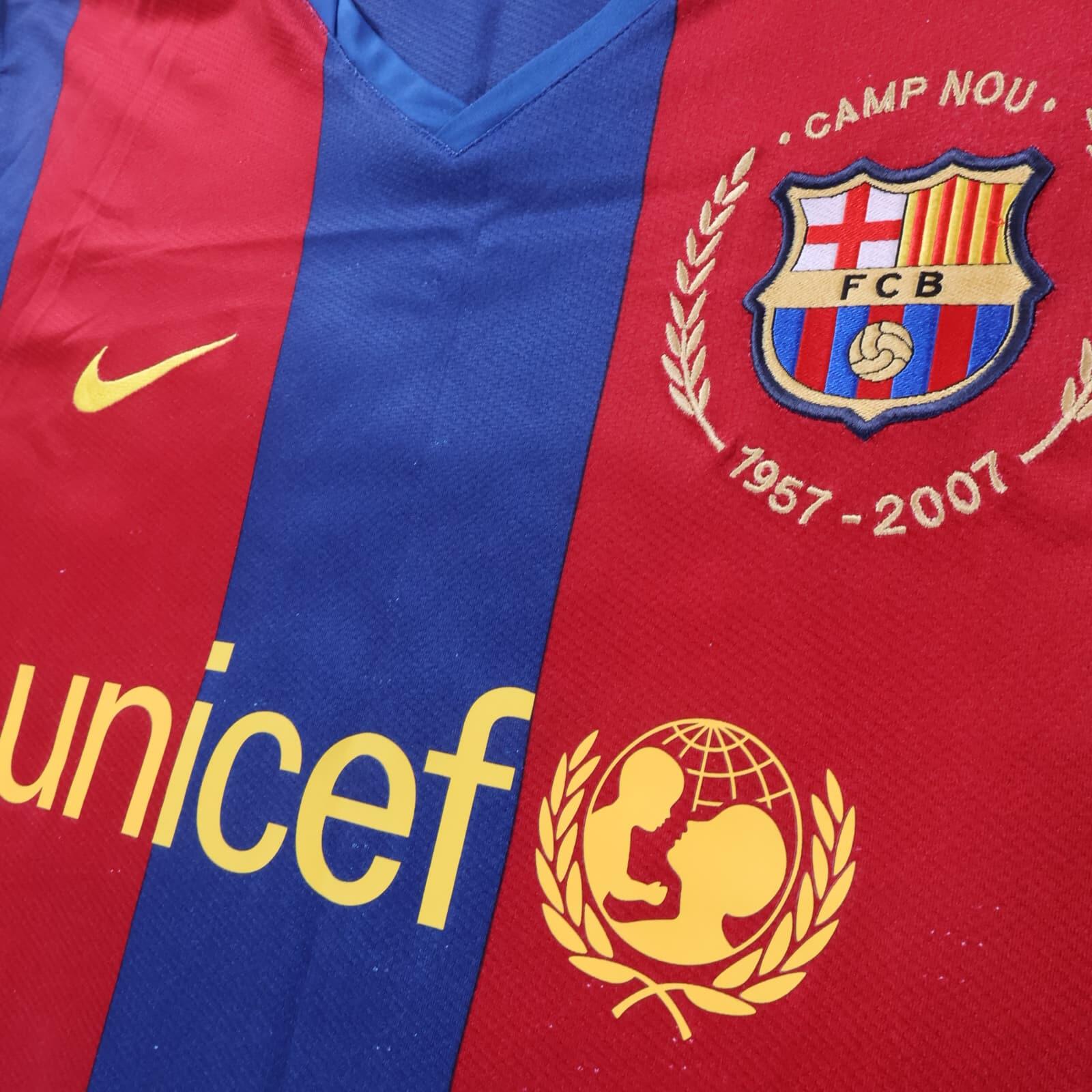 Barcelona Messi #19 2007/08 Home Shirt - Long Sleeve - L